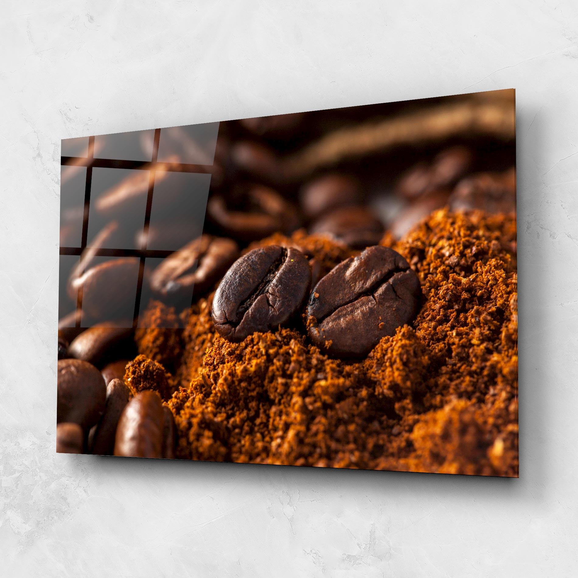 Tablou Sticla Close Up Coffee Beans mockup 1