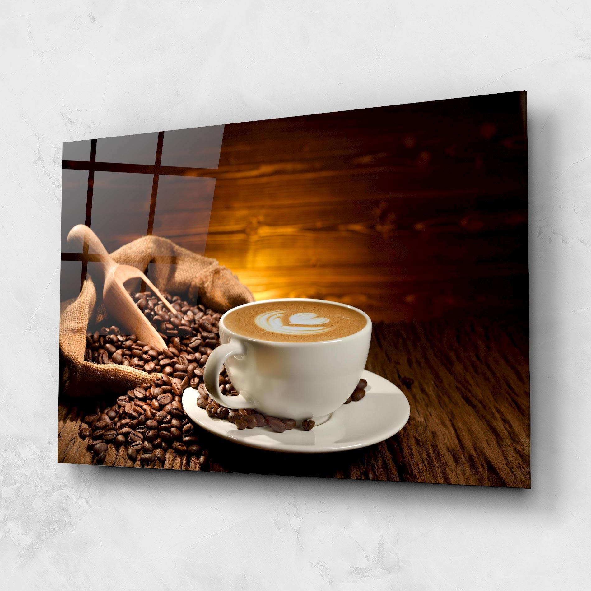 Tablou Sticla Latte Coffee mockup 1