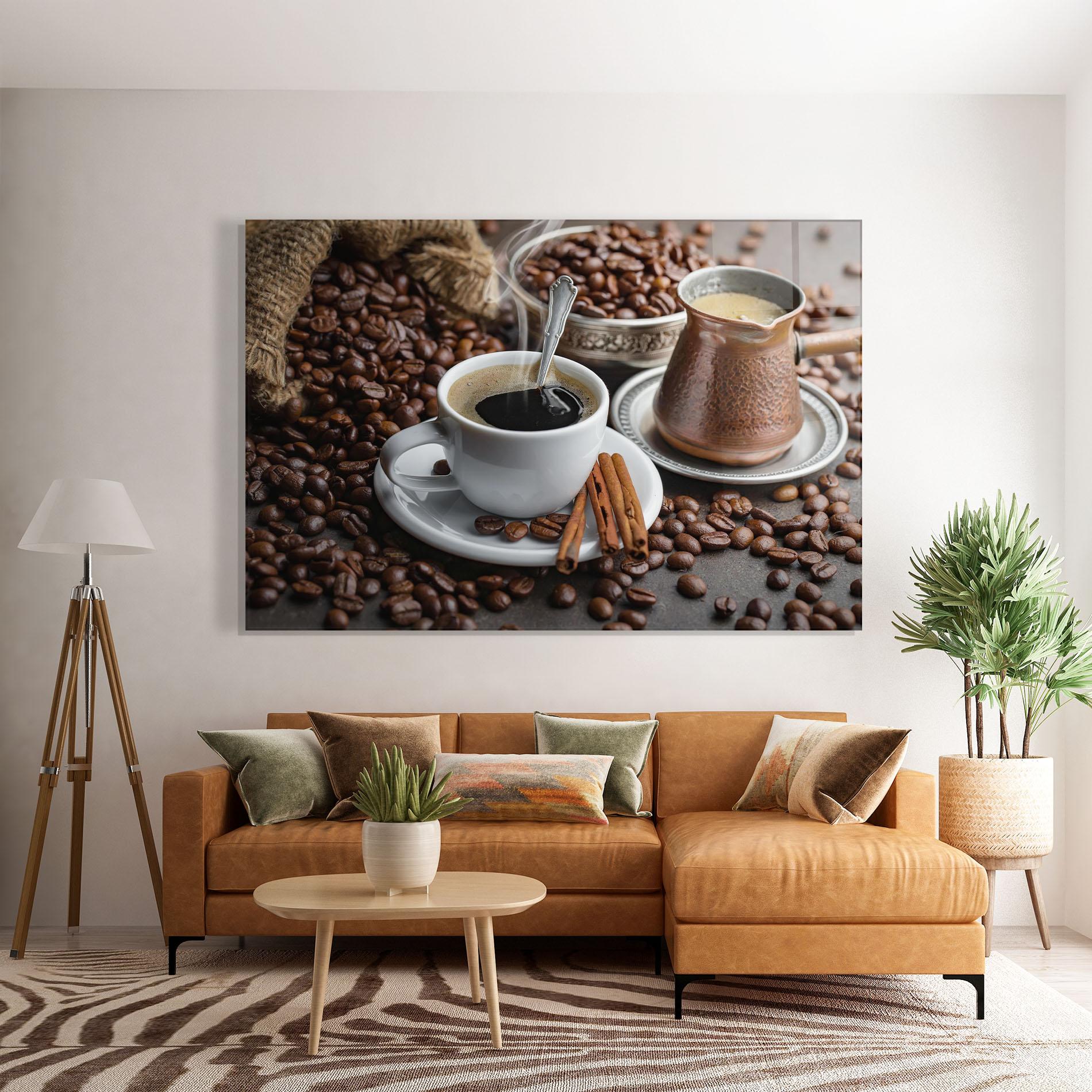 Tablou Sticla Black Coffee Beans mockup 7