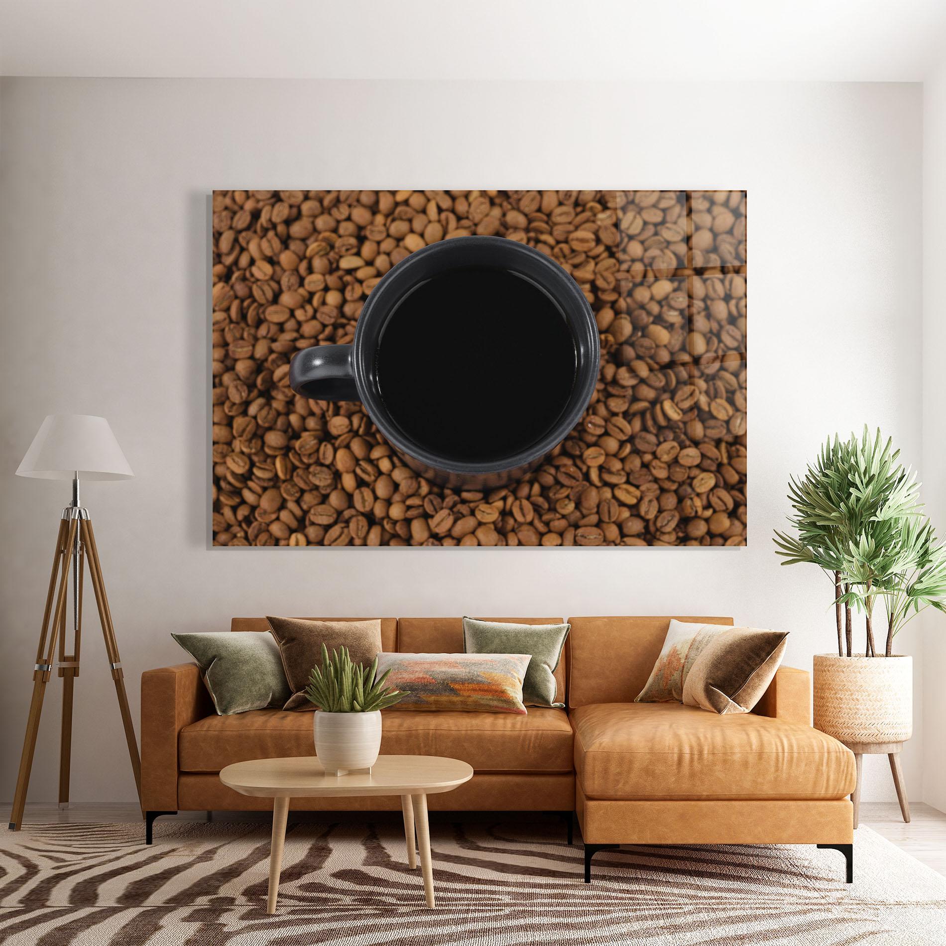 Tablou Sticla Black Cup Of Coffee mockup 7