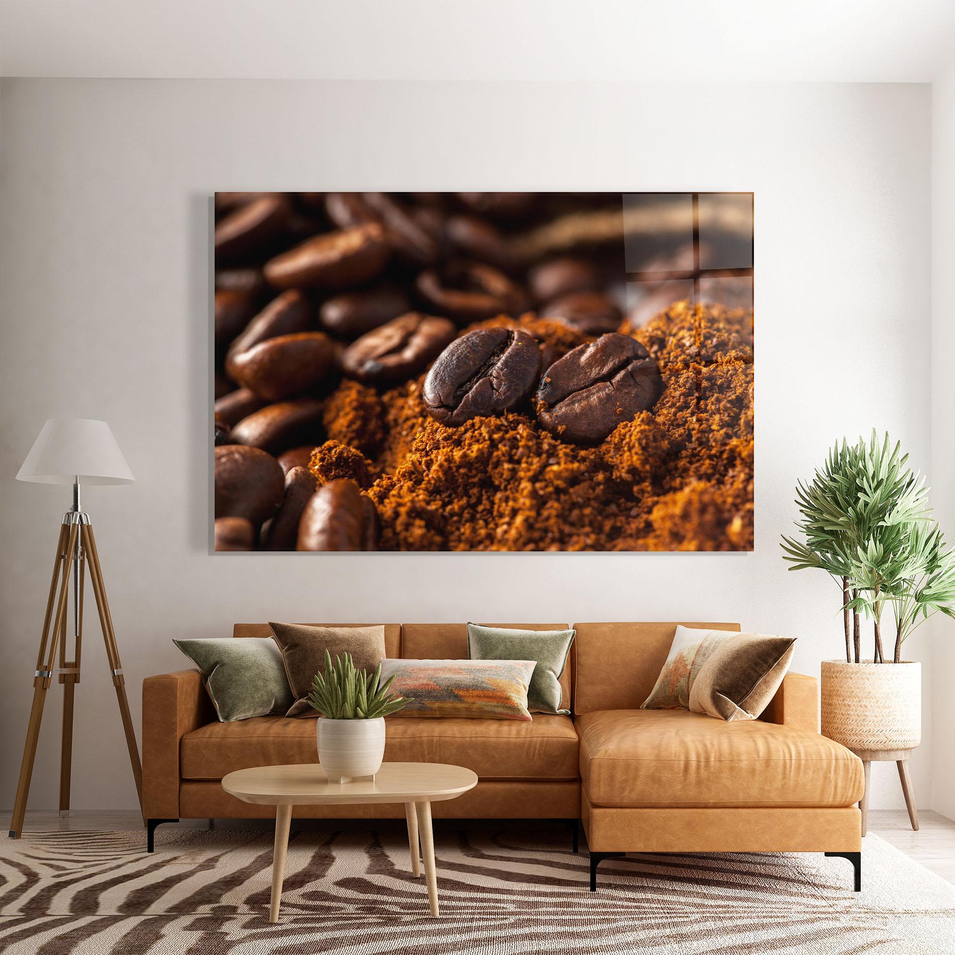 Tablou Sticla Close Up Coffee Beans mockup 7