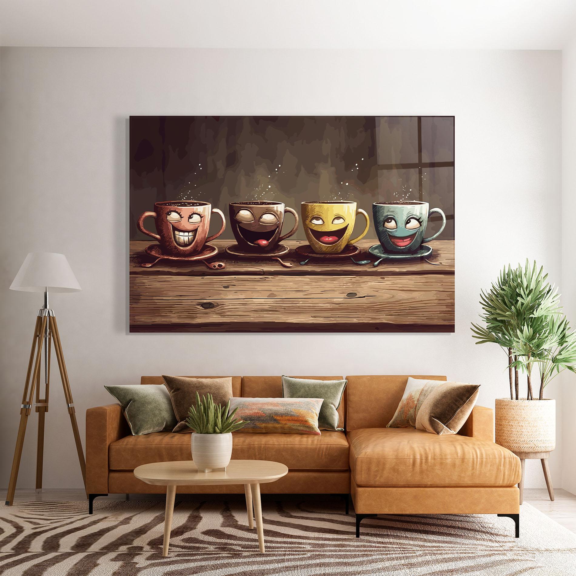 Tablou Sticla Coffee Faces mockup 7