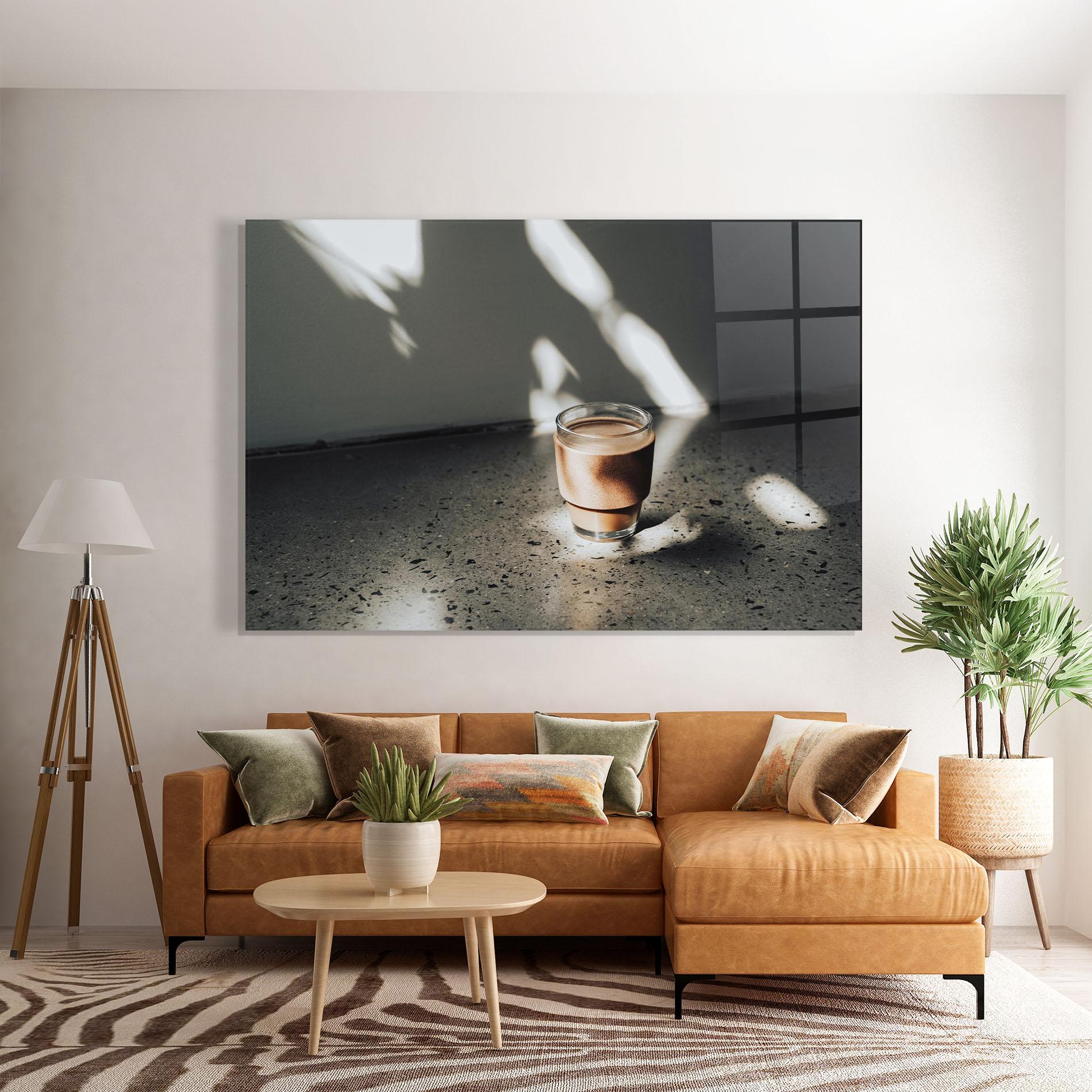 Tablou Sticla Coffee In The Sun mockup 7