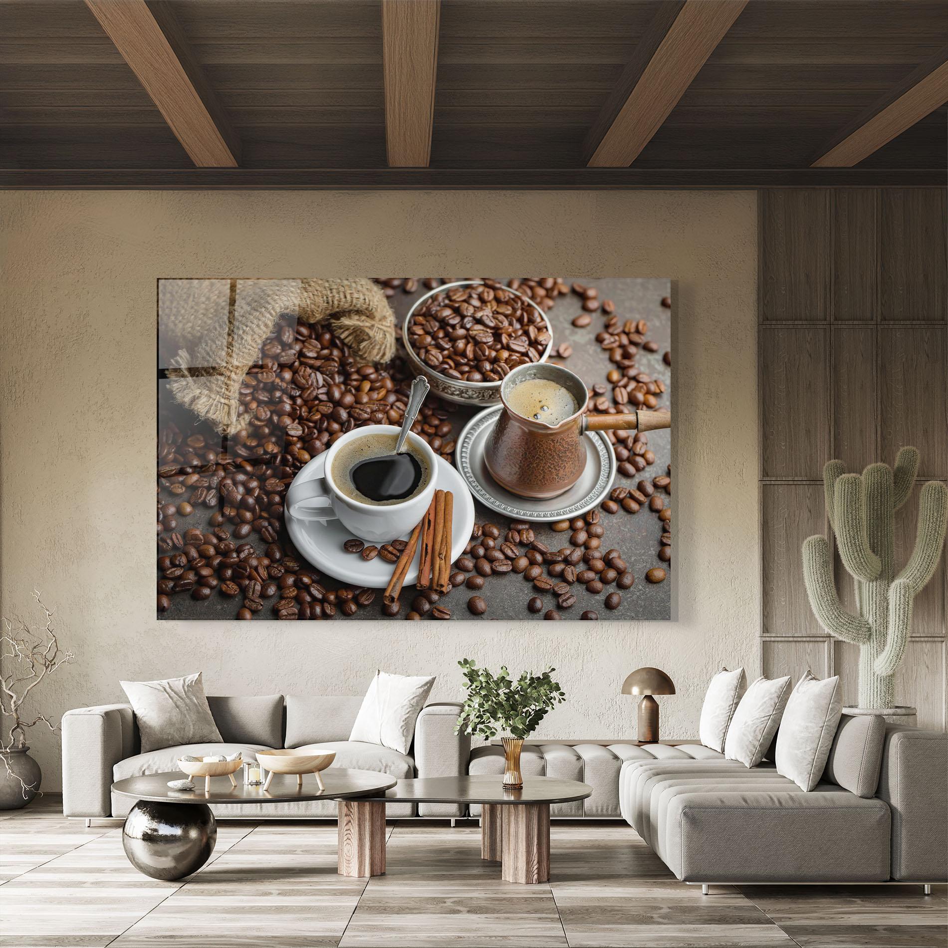 Tablou Sticla Black Coffee Bean mockup 8