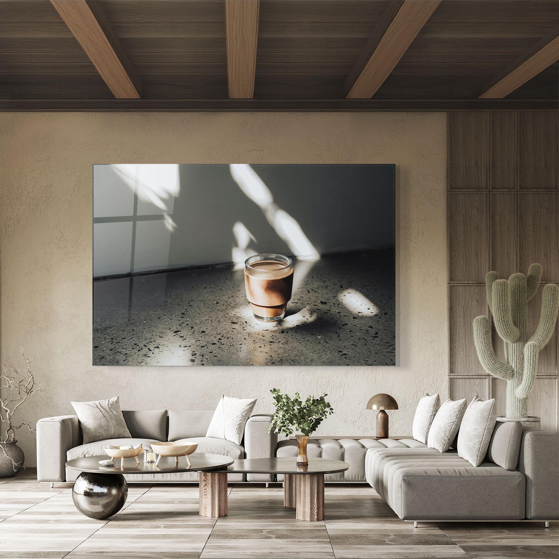 Tablou Sticla Coffee In The Sun mockup 8