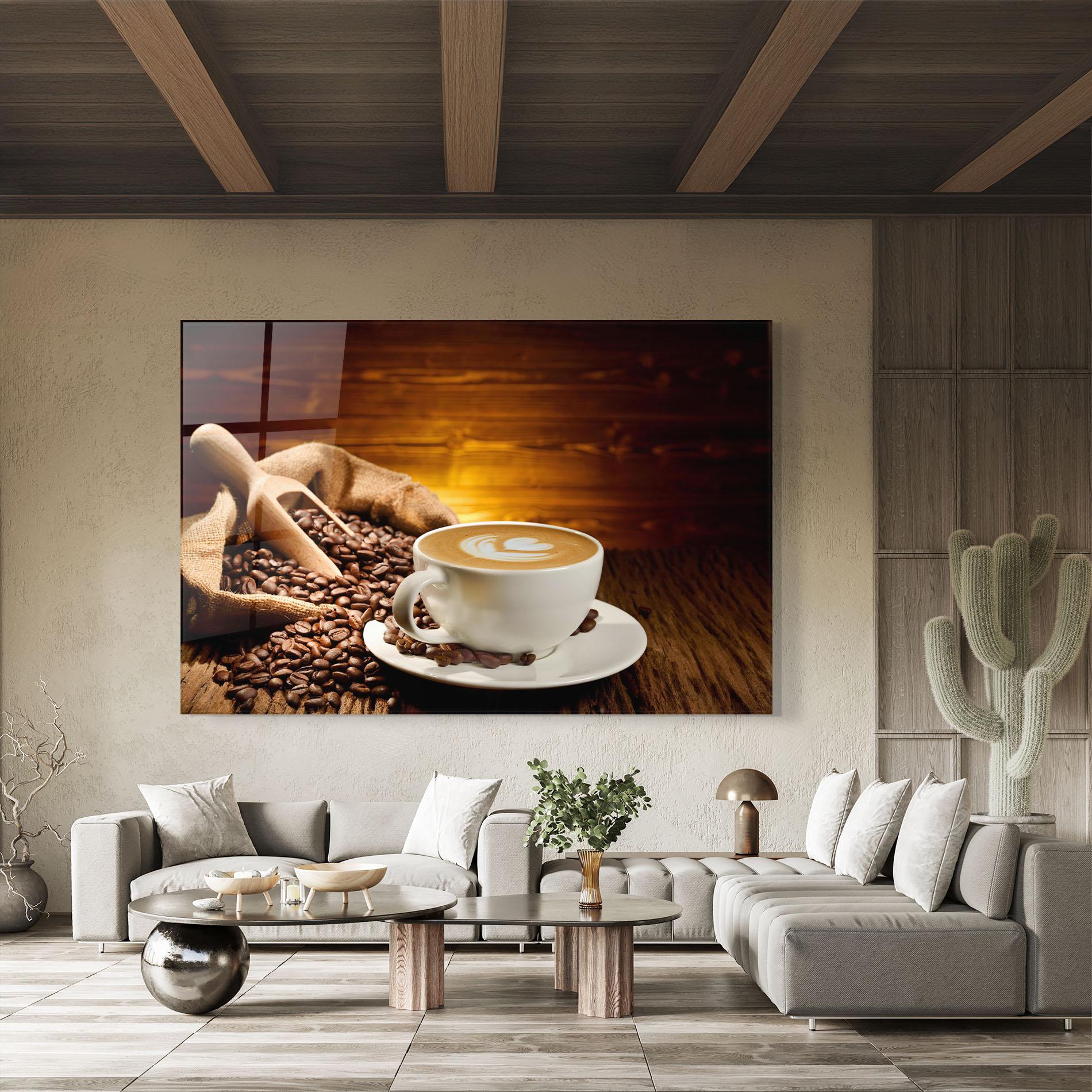 Tablou Sticla Latte Coffee mockup 8