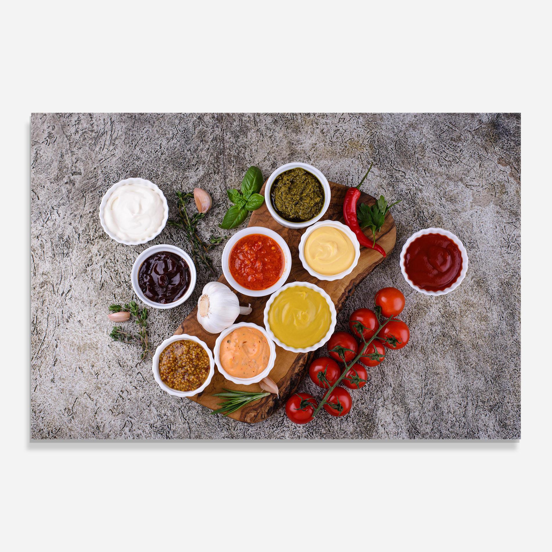 Tablou Sticla Different Sauces mockup 0