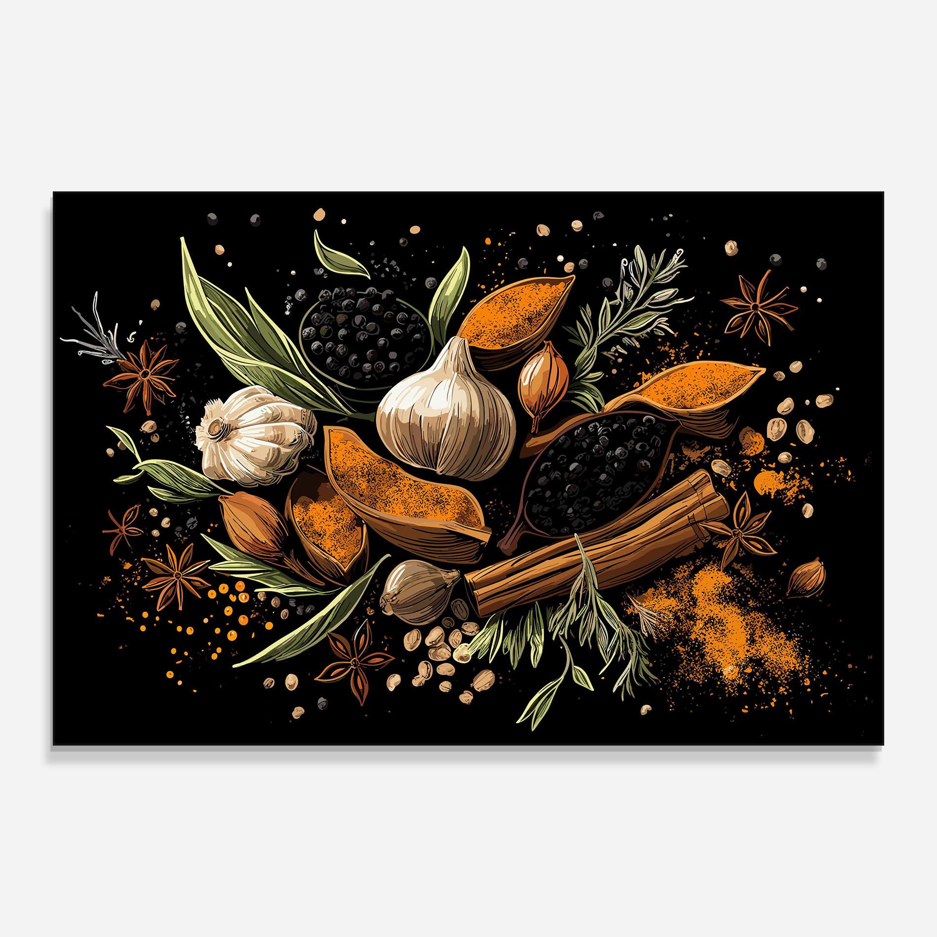 Tablou Sticla Garlic And Spices mockup 0