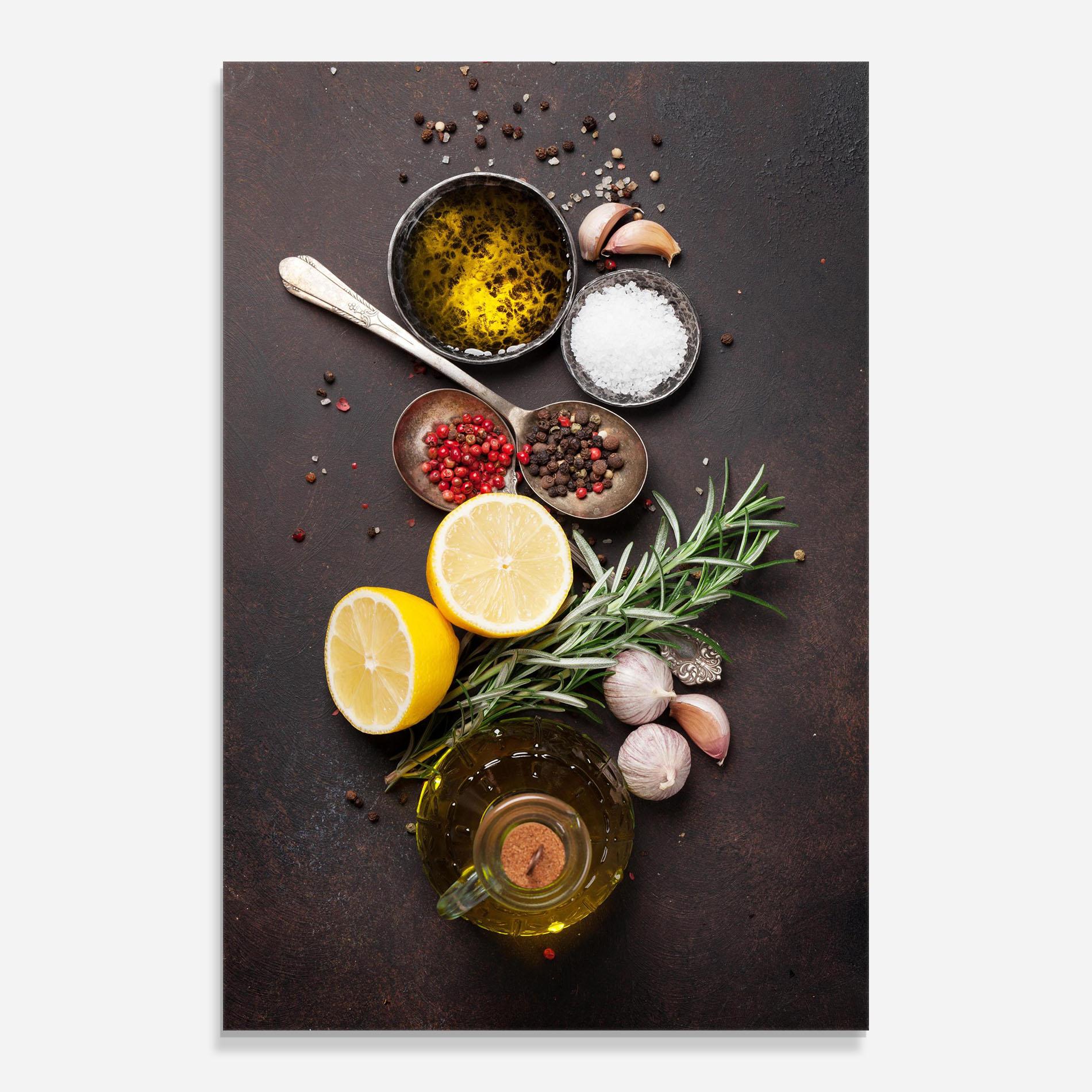 Tablou Sticla Spices On Stone Table mockup 0