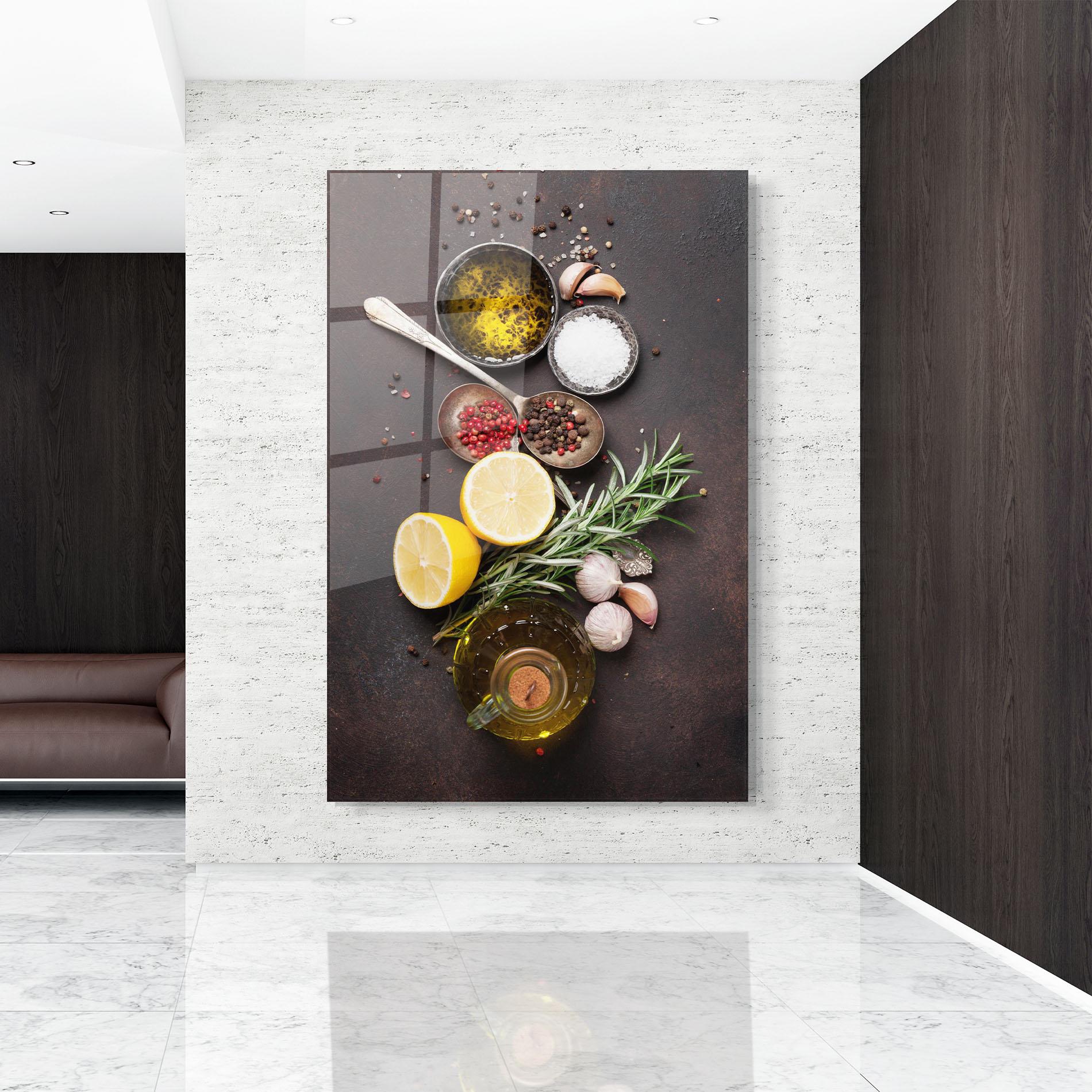 Tablou Sticla Spices On Stone Table mockup 9