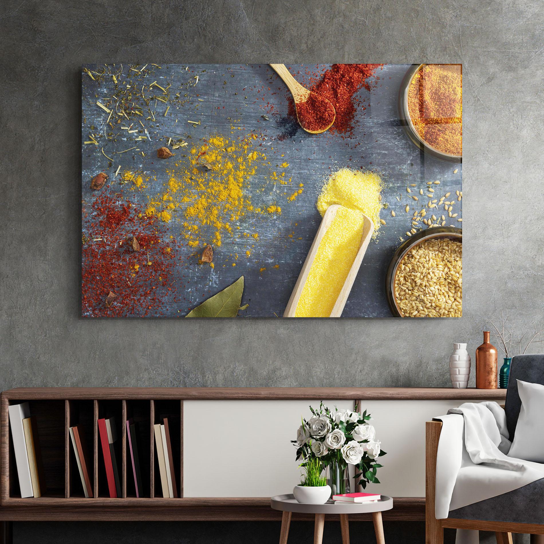 Tablou Sticla Bowls With Spices mockup 2