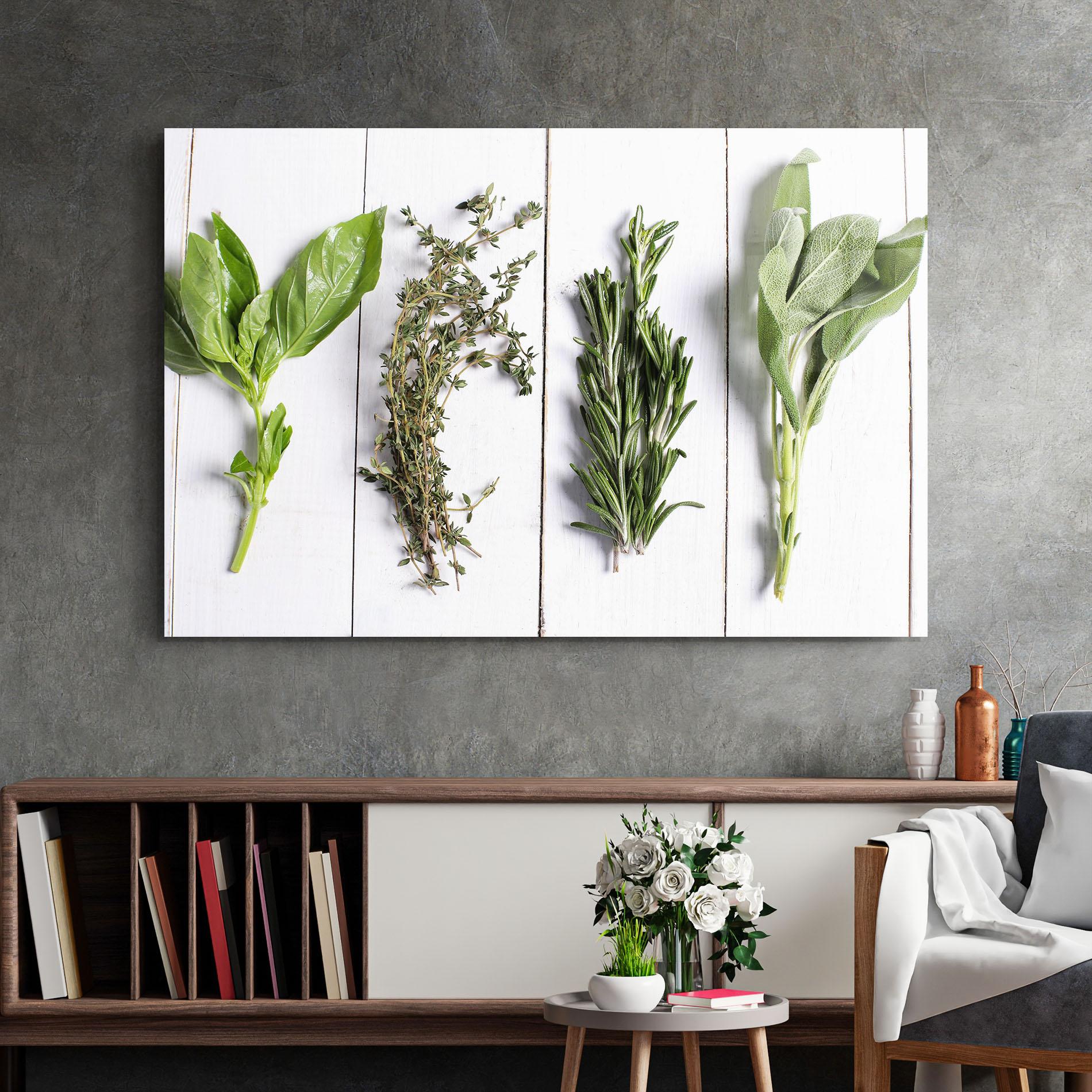 Tablou Sticla Different Herbs mockup 2