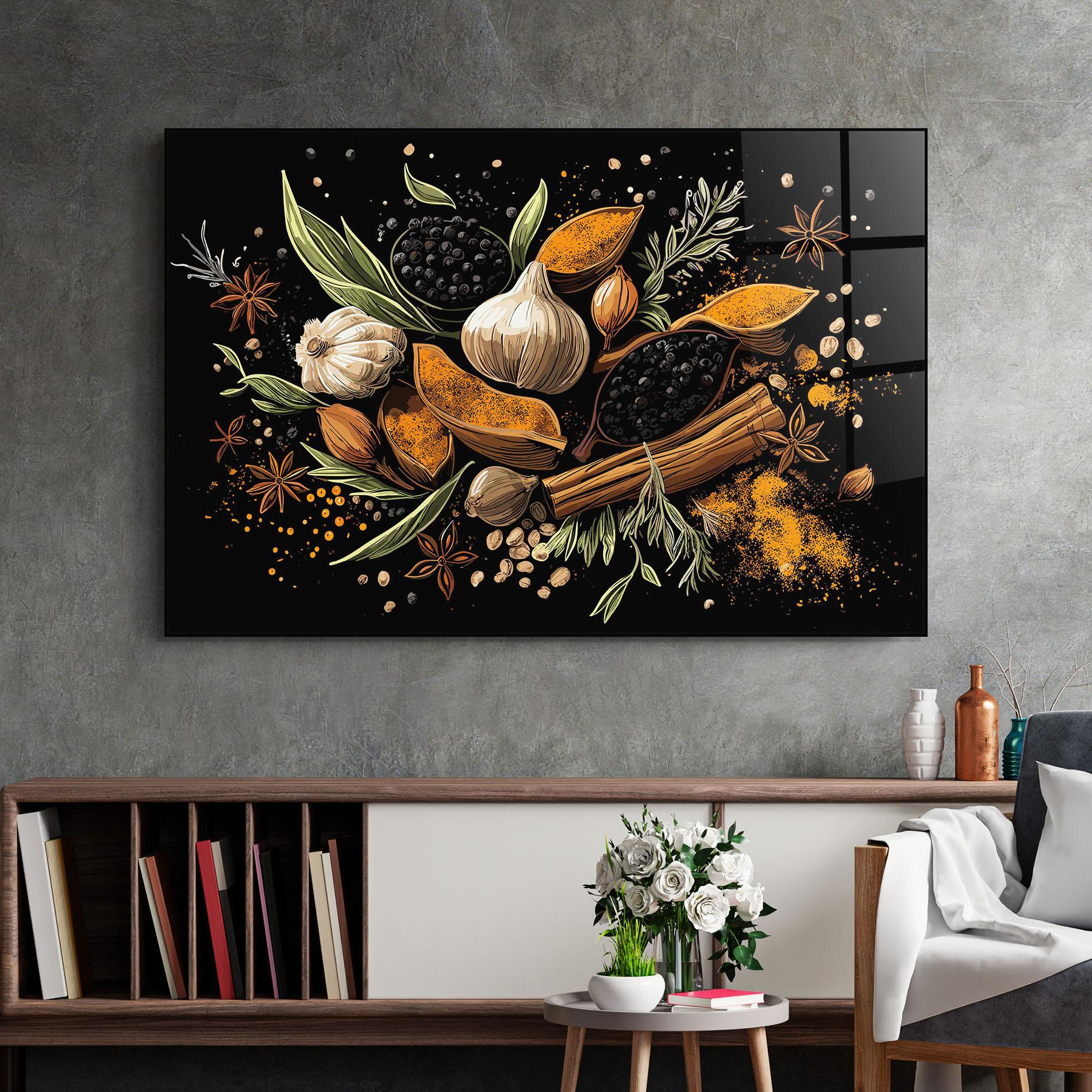 Tablou Sticla Garlic And Spices mockup 2