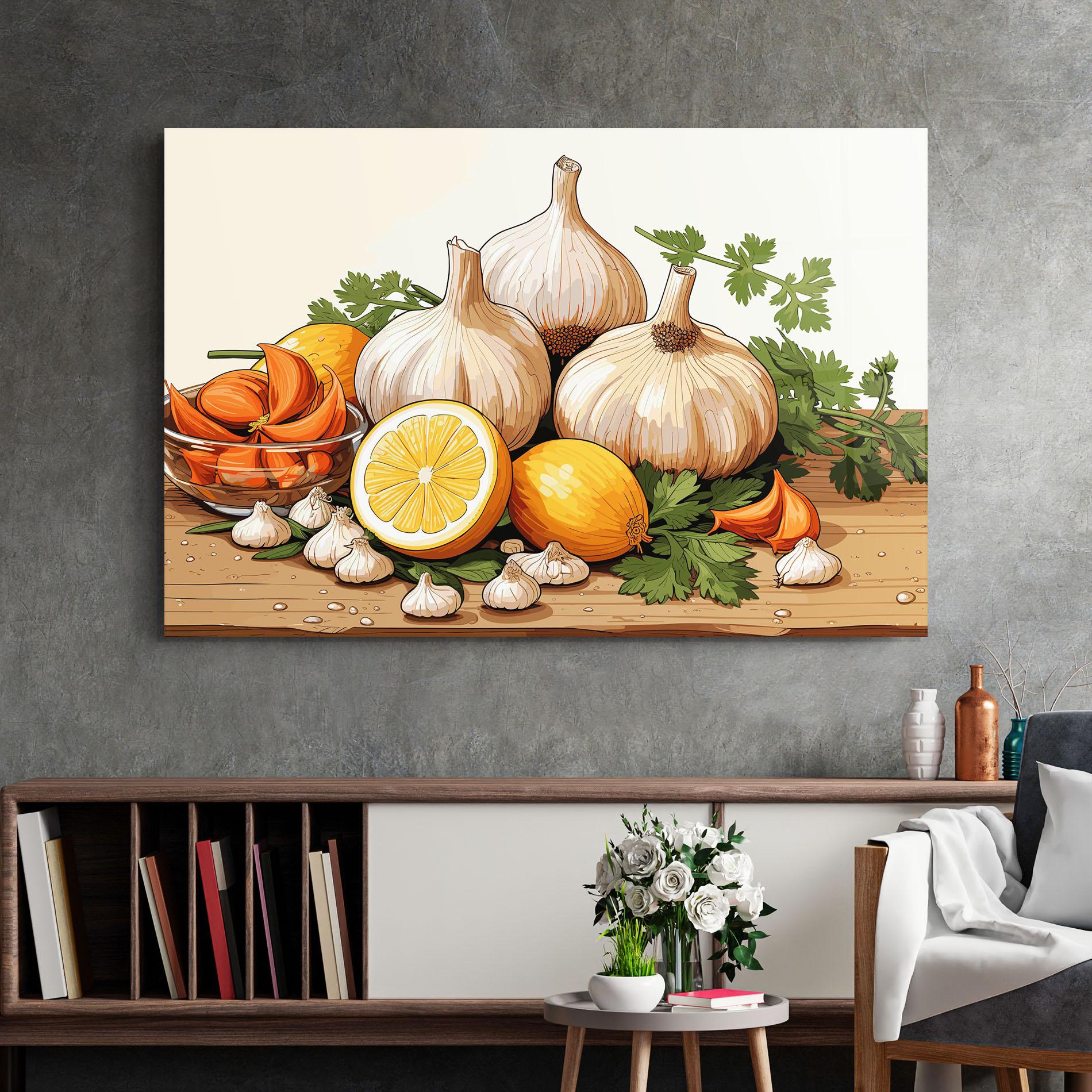 Tablou Sticla Garlic Seasoning mockup 2