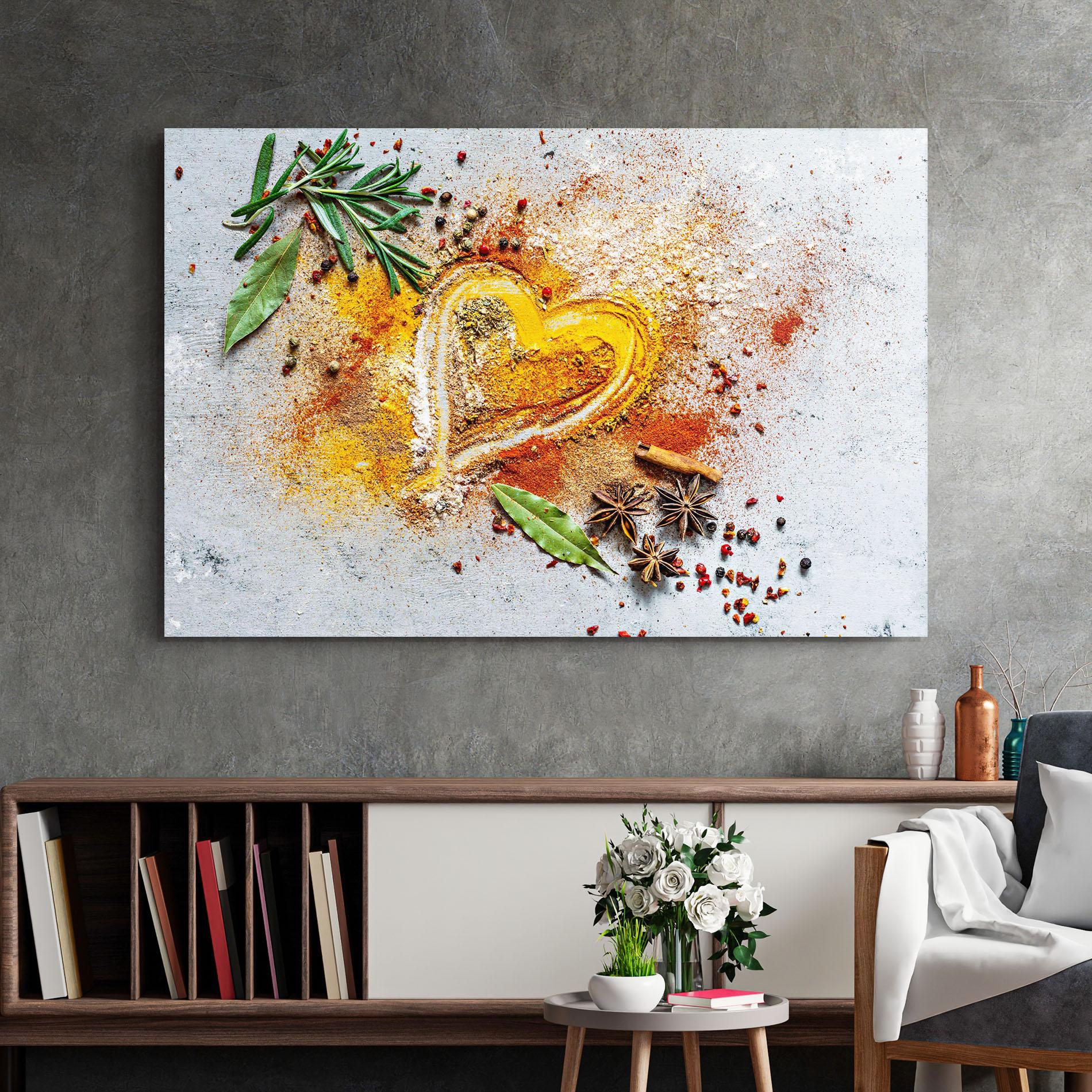 Tablou Sticla Heart Spice Powders mockup 2