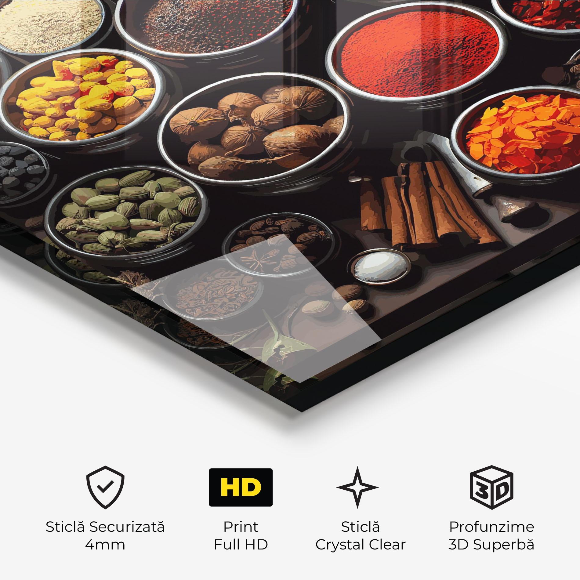 Tablou Sticla Colorful Herbs Art mockup 3