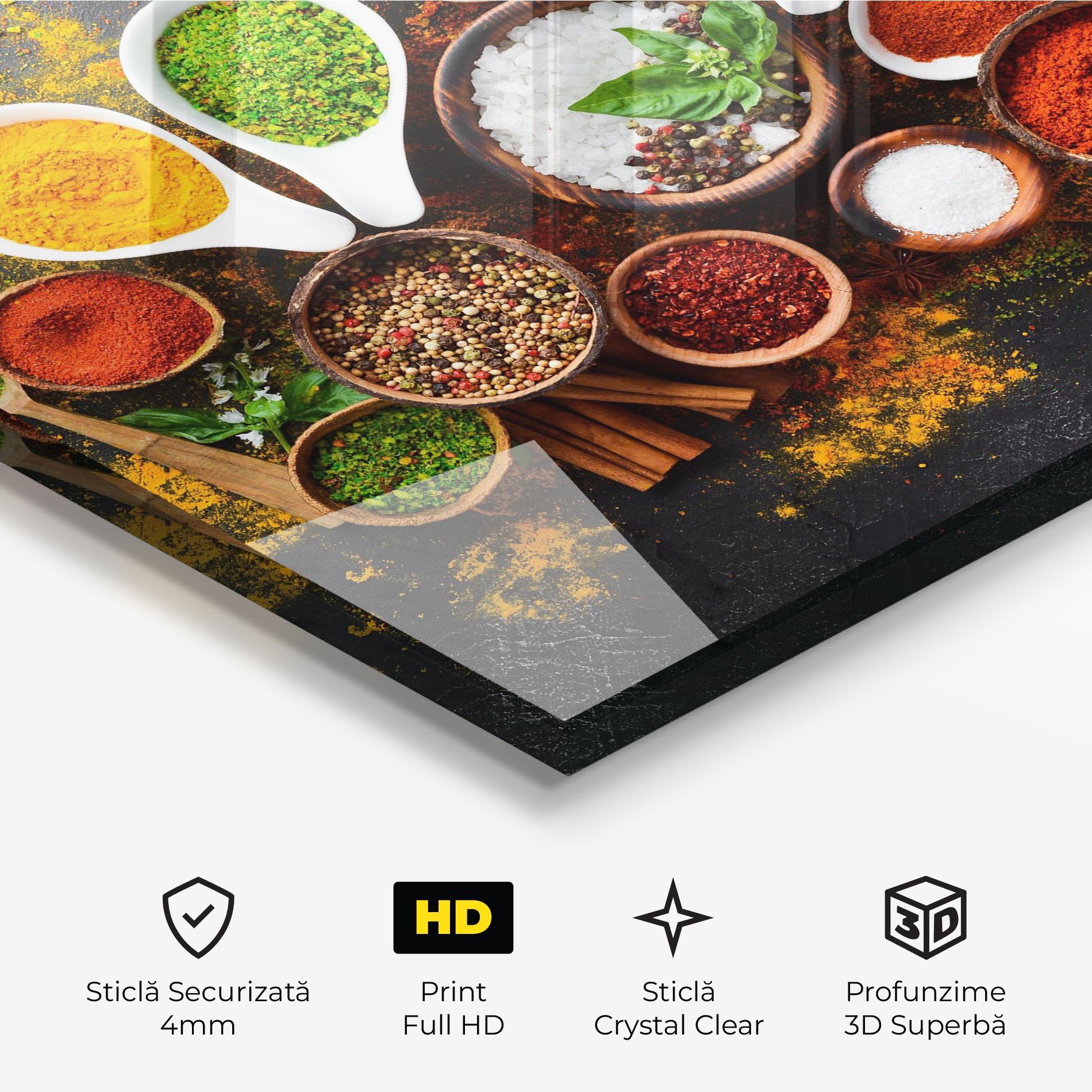 Tablou Sticla Colorful Herbs Spices mockup 3