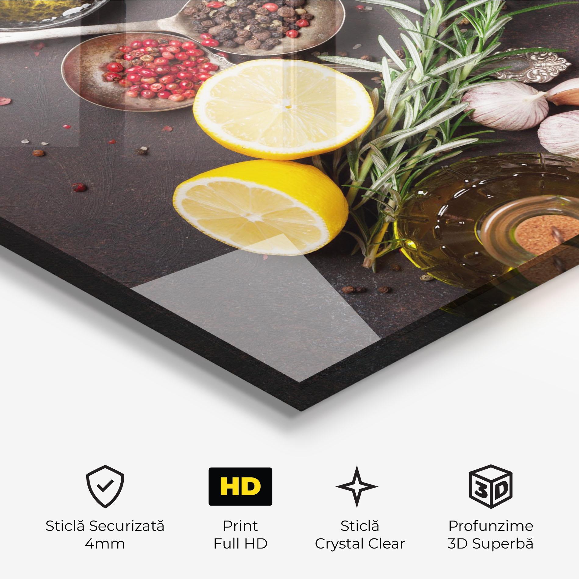 Tablou Sticla Spices On Stone Table mockup 3