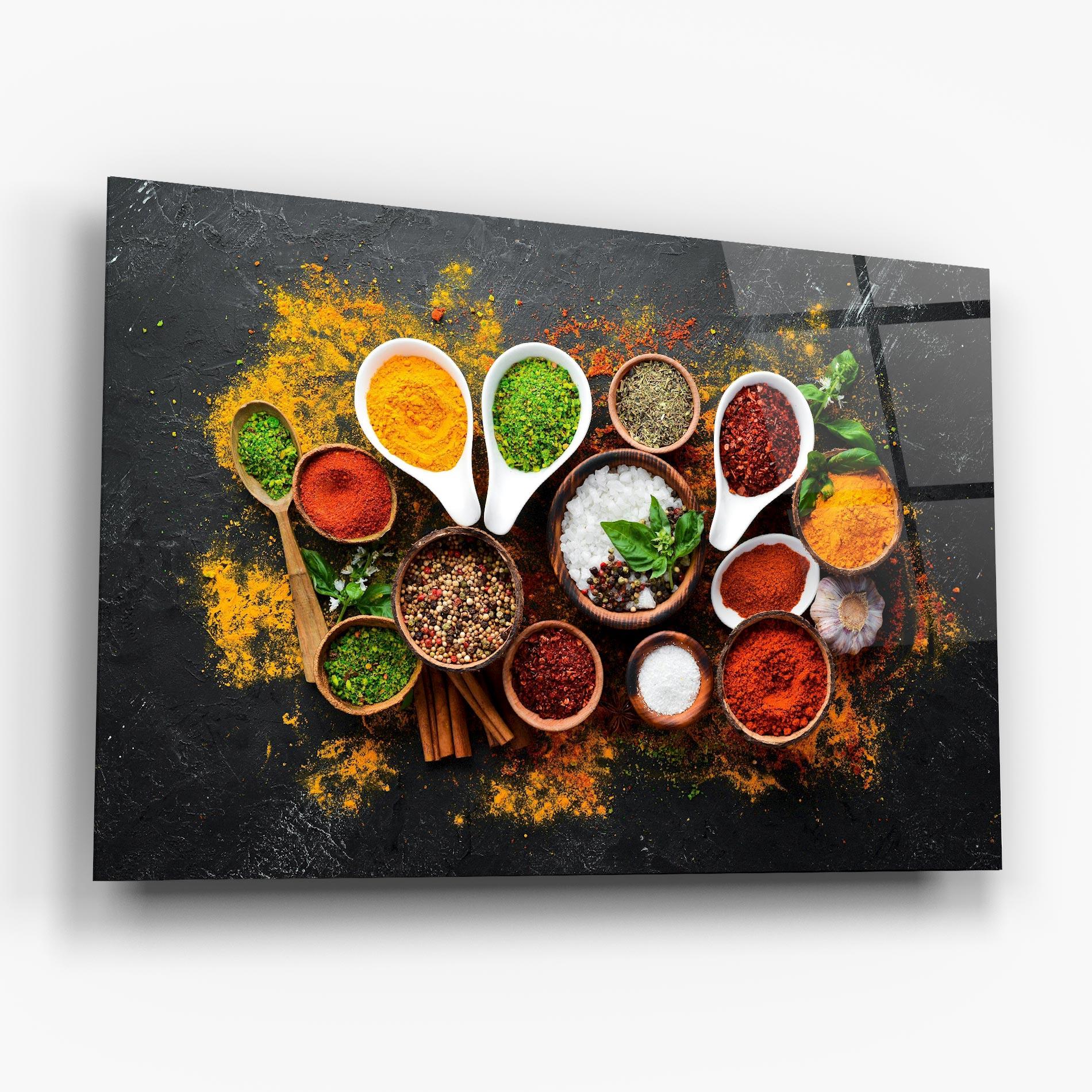 Tablou Sticla Colorful Herbs Spices mockup 6