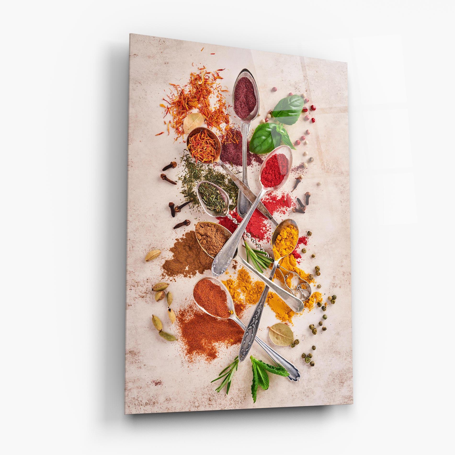 Tablou Sticla Colorful Spices Cooking mockup 6