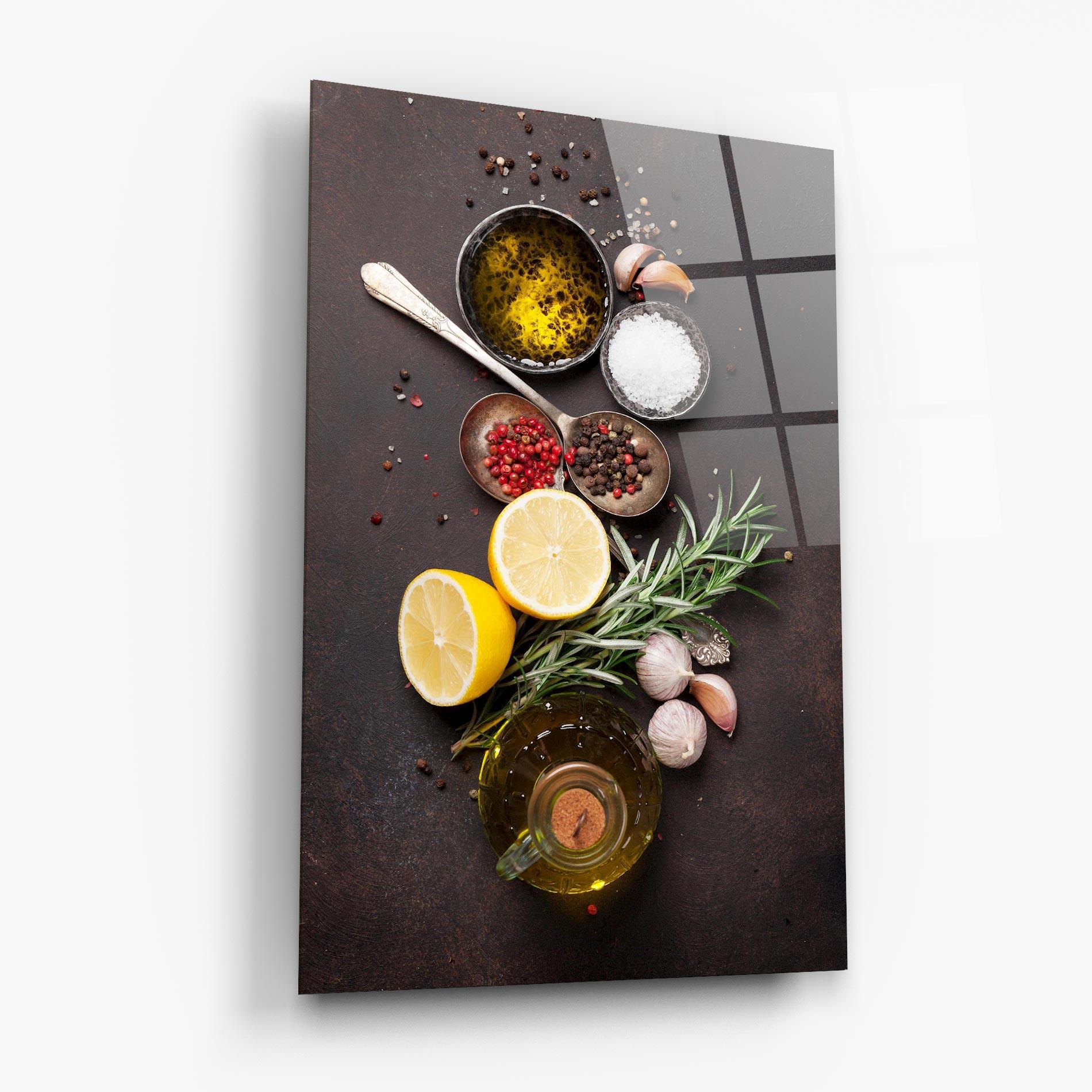 Tablou Sticla Spices On Stone Table mockup 6