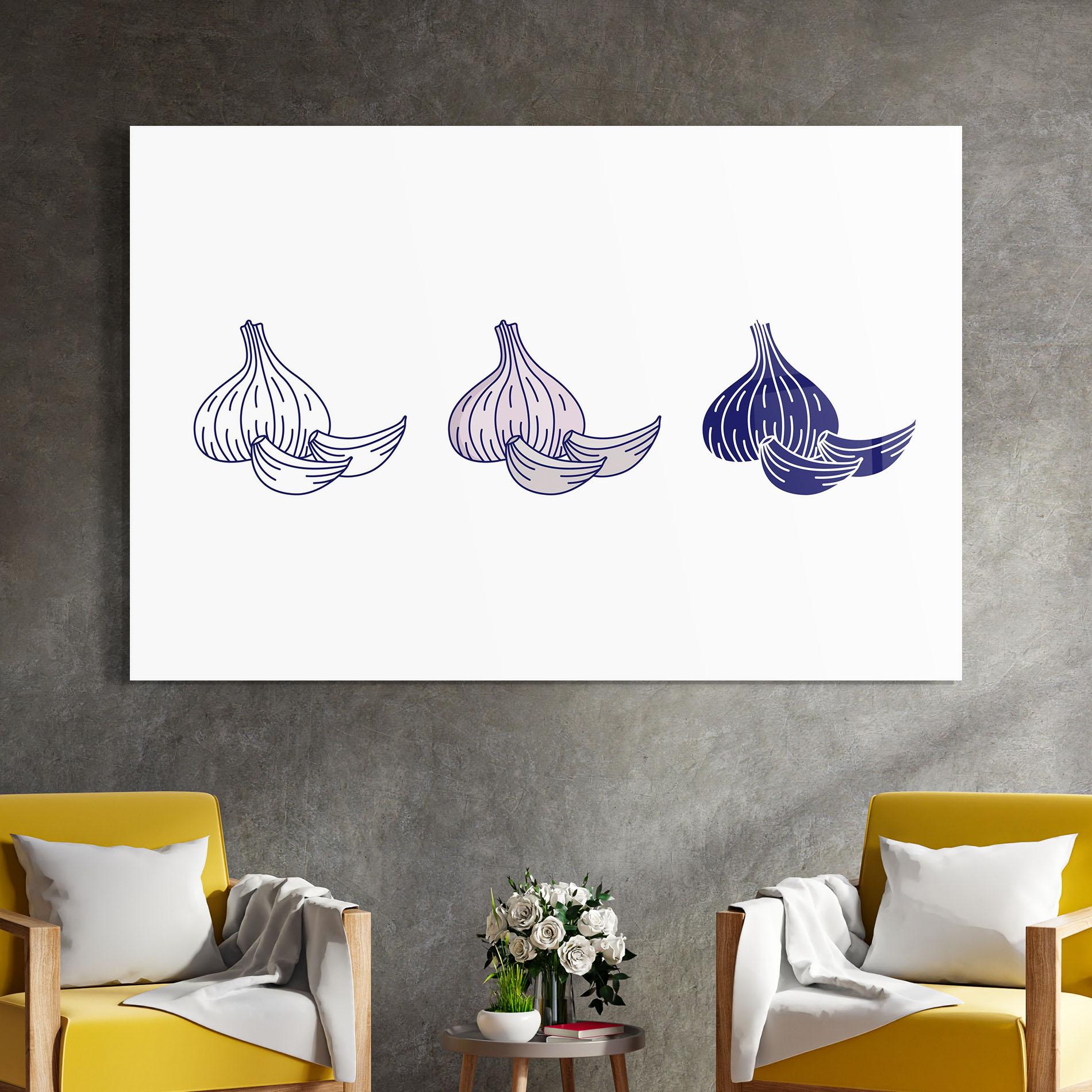 Tablou Sticla Blue Garlic mockup 4