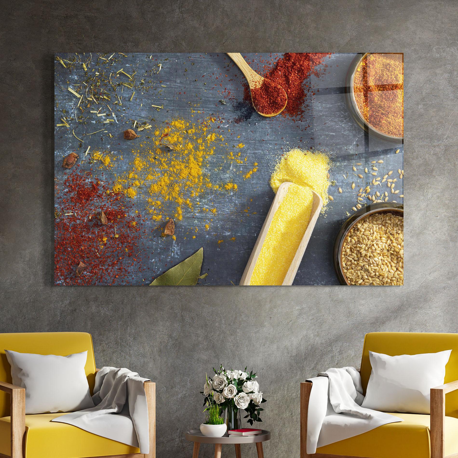 Tablou Sticla Bowls With Spices mockup 4