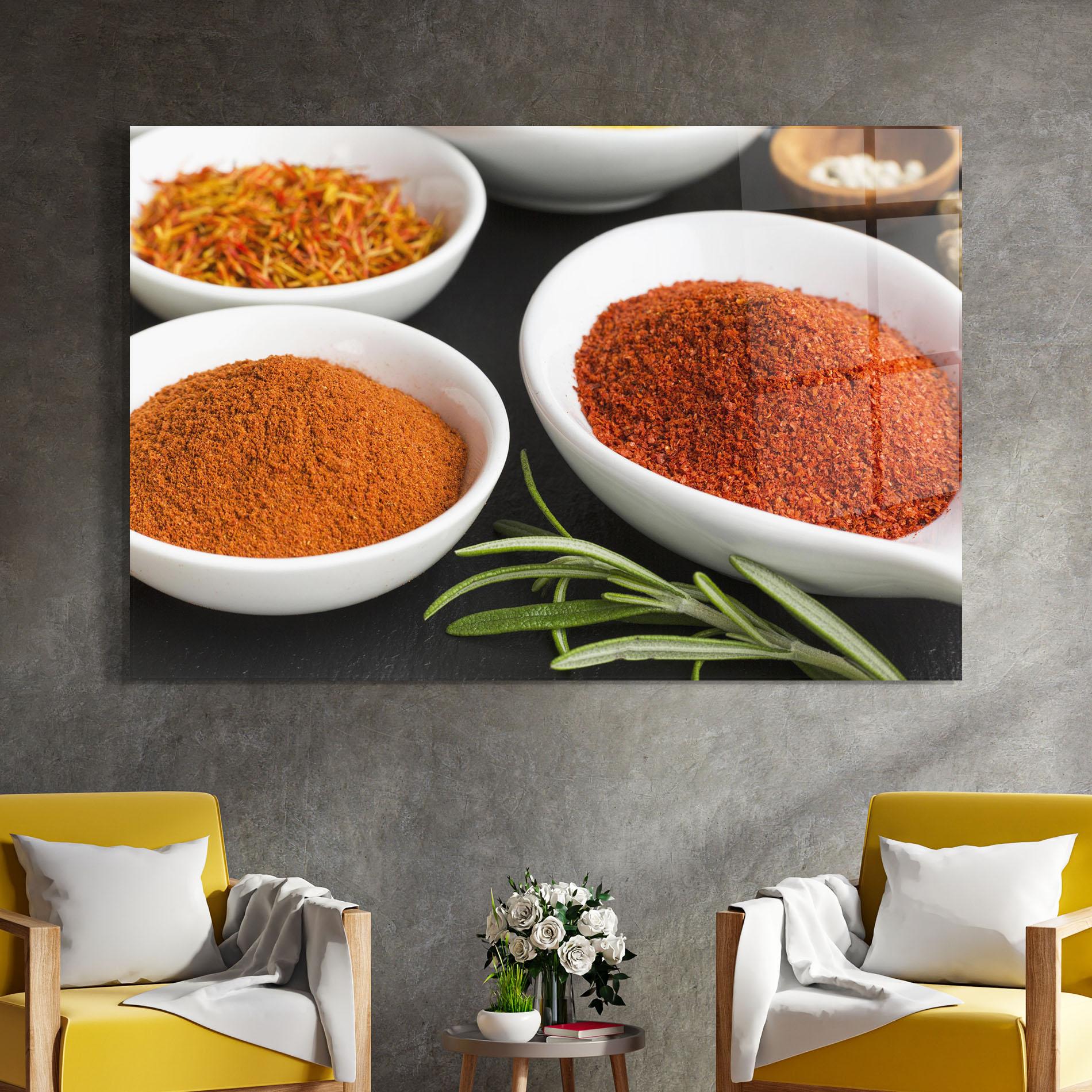 Tablou Sticla Close Up Spices Powder mockup 4