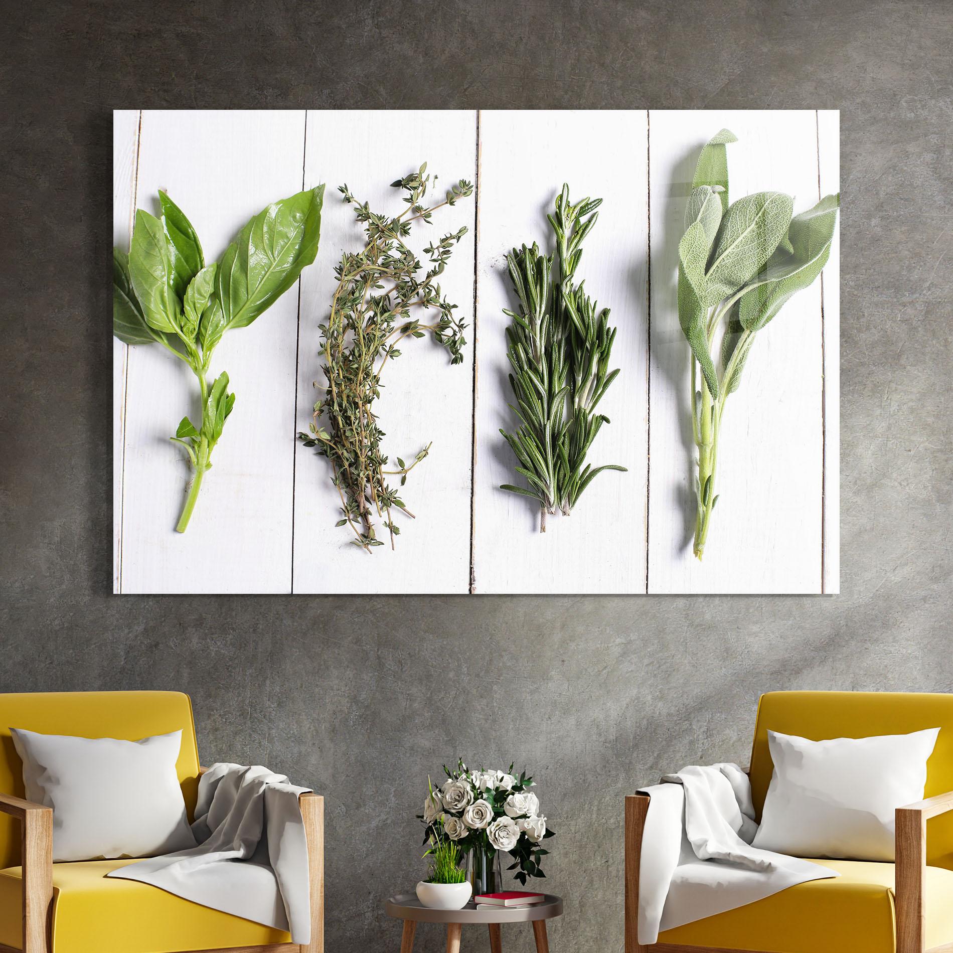 Tablou Sticla Different Herbs mockup 4