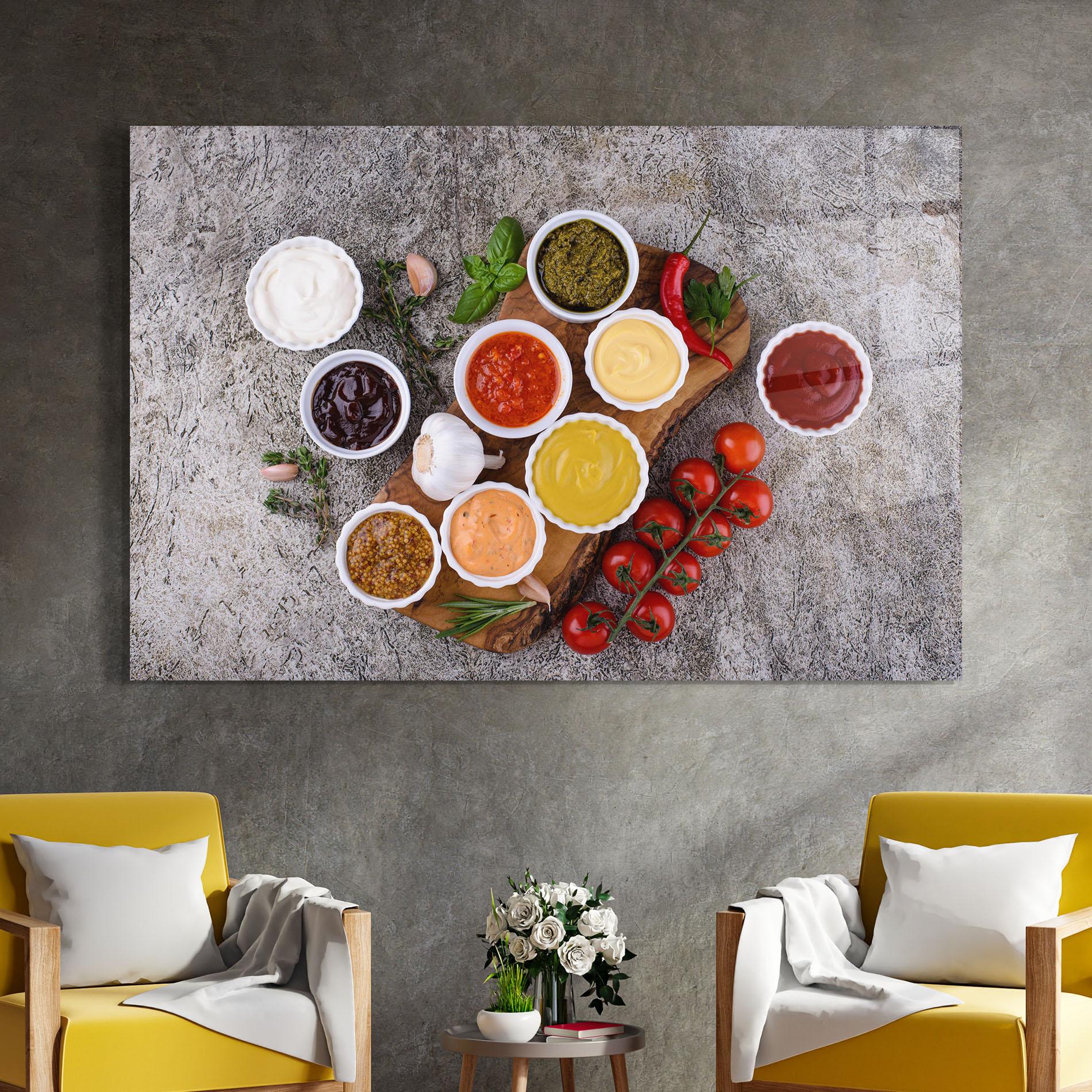 Tablou Sticla Different Sauces mockup 4