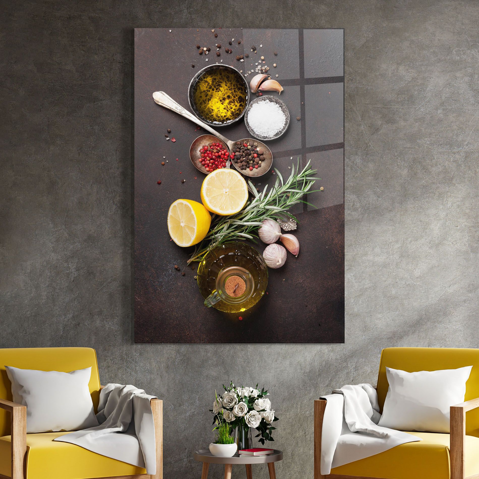 Spices On Stone Table mockup 4