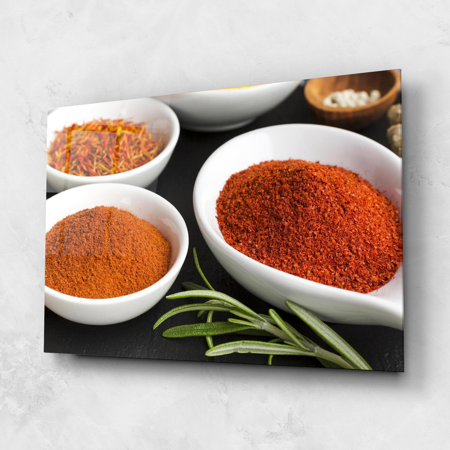 Tablou Sticla Close Up Spices Powder mockup 1