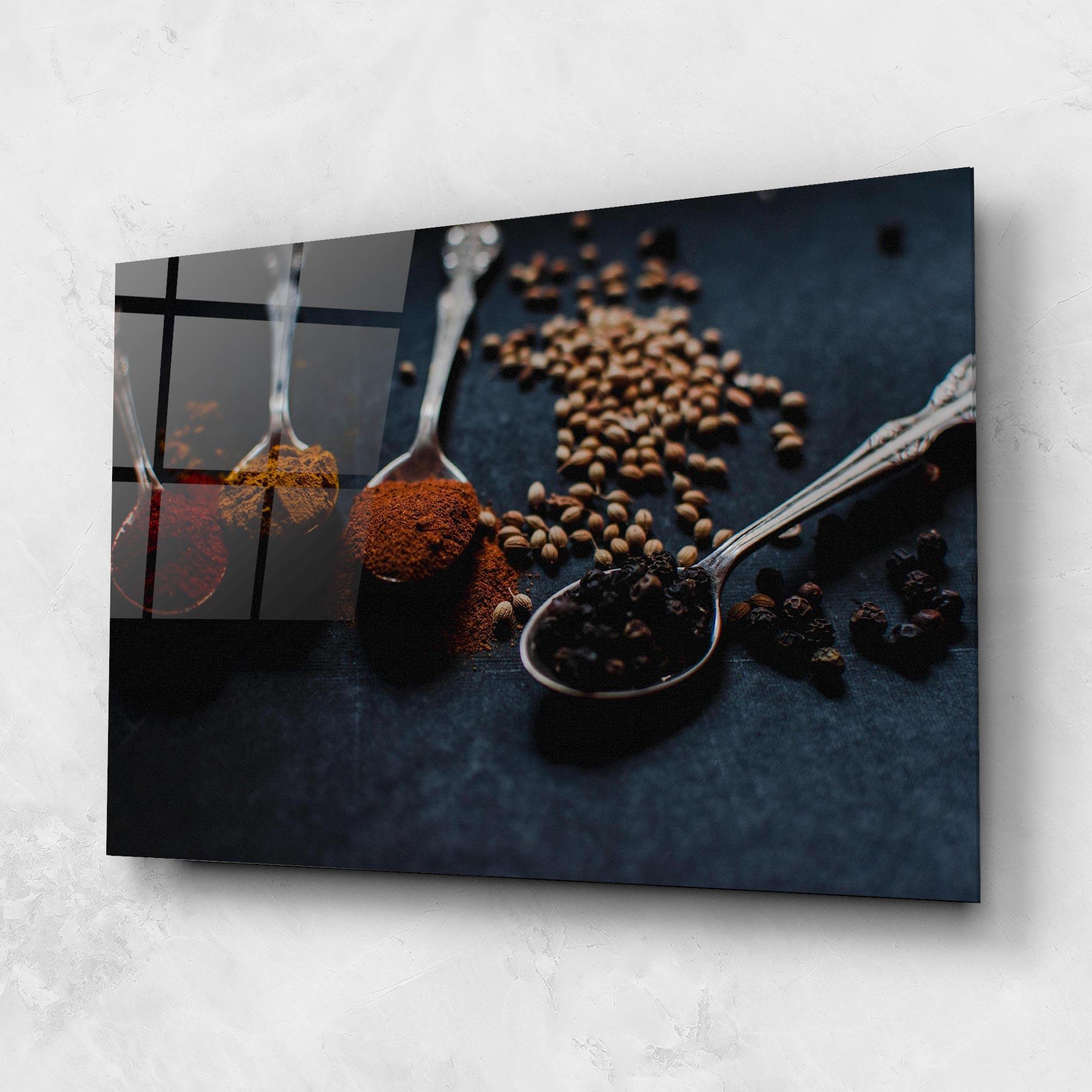 Tablou Sticla Spices Spoon mockup 1