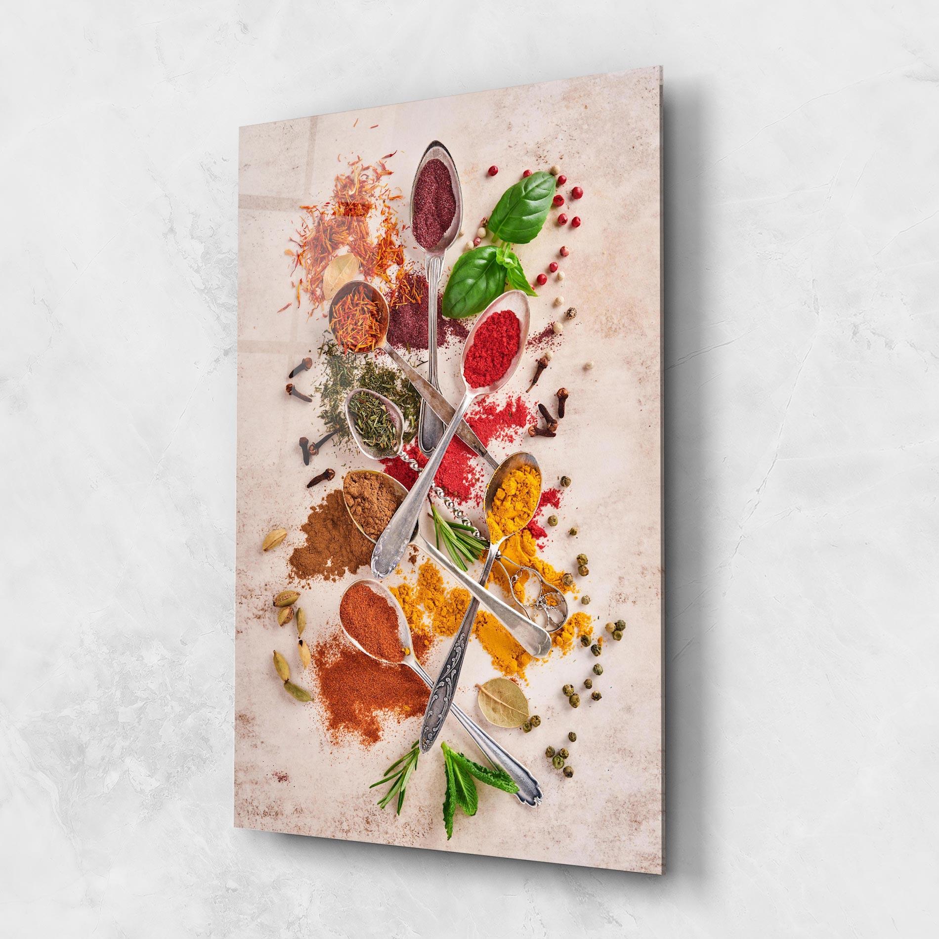 Tablou Sticla Colorful Spices Cooking mockup 1