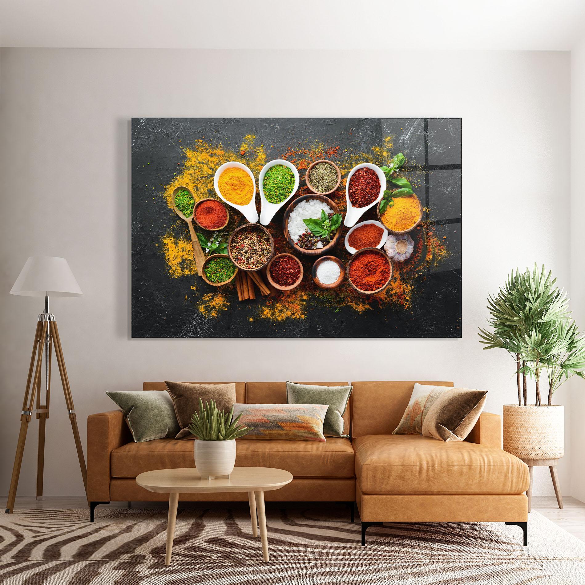 Tablou Sticla Colorful Herbs Spices mockup 7