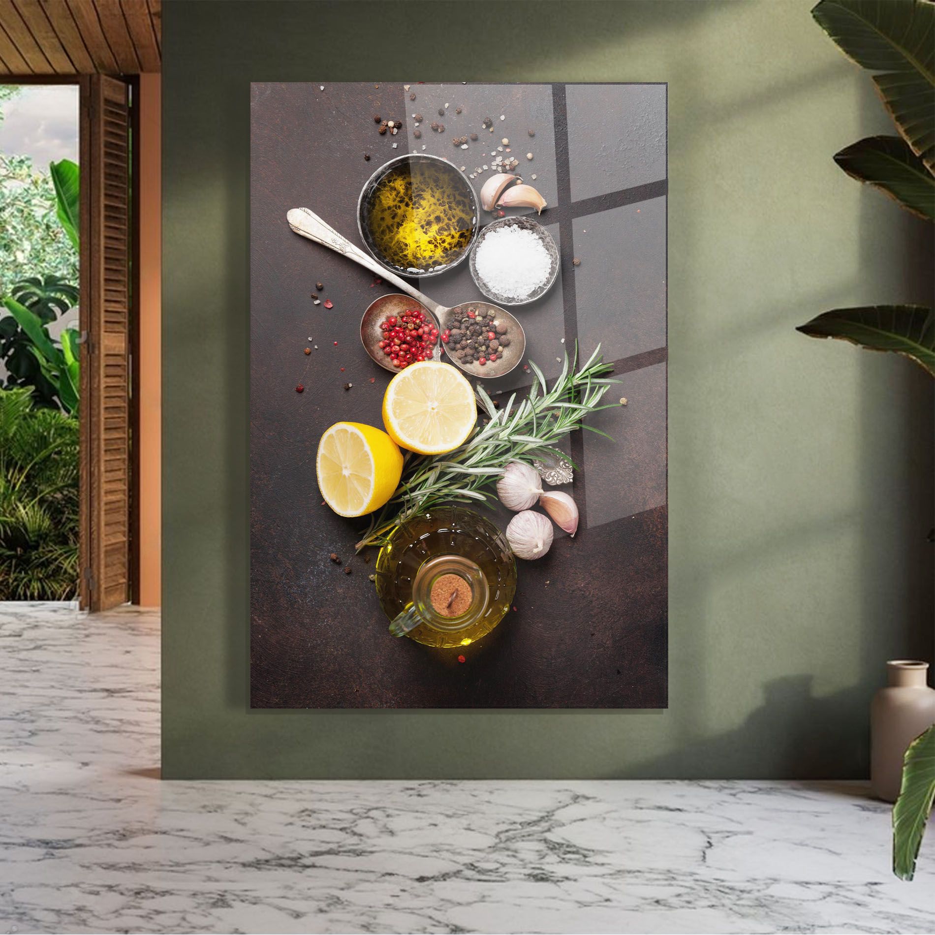 Spices On Stone Table mockup 7