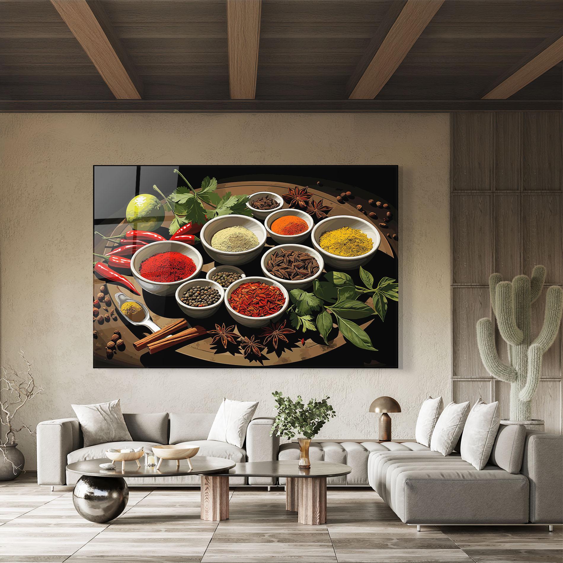 Tablou Sticla Colorful Seasonings mockup 8