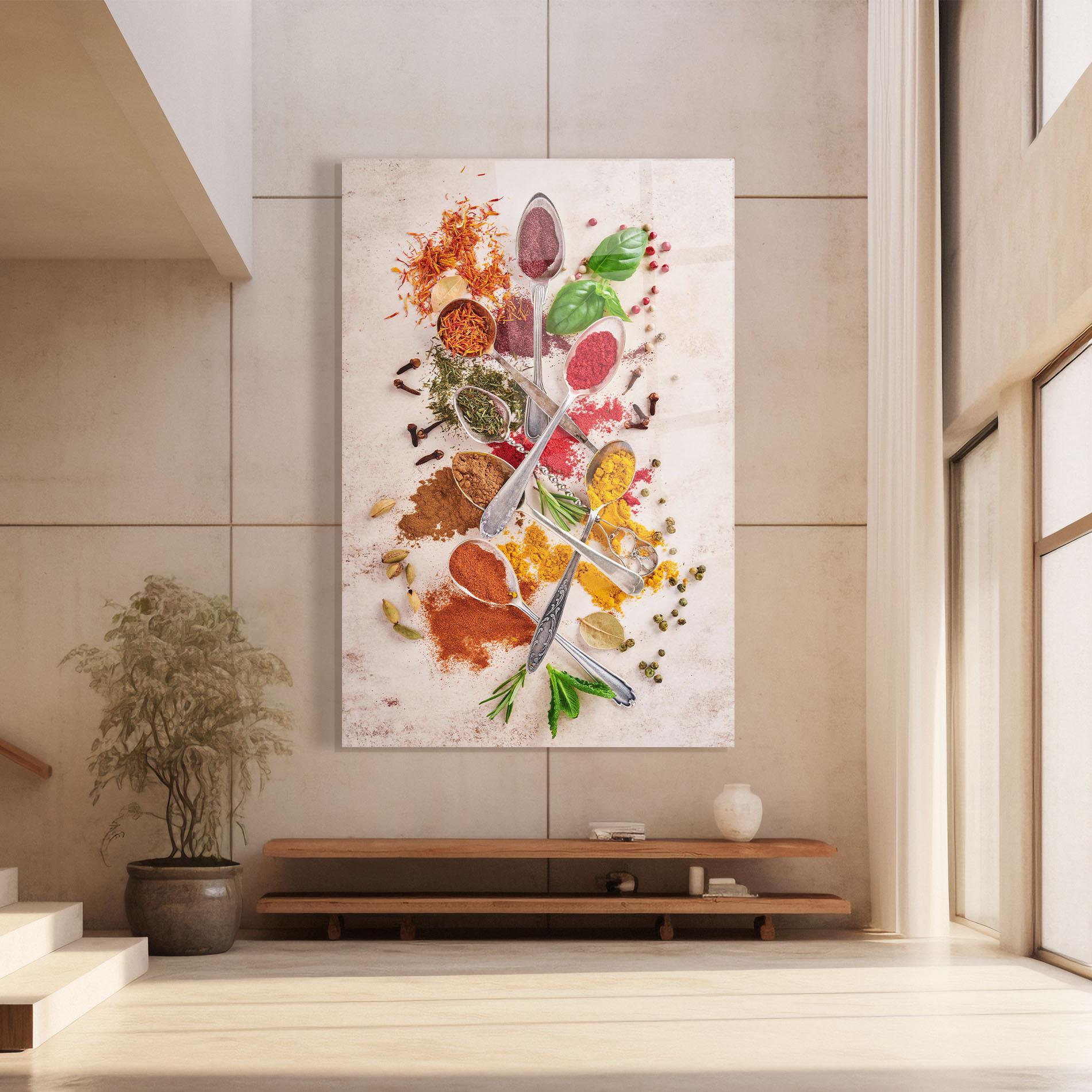 Tablou Sticla Colorful Spices Cooking mockup 8