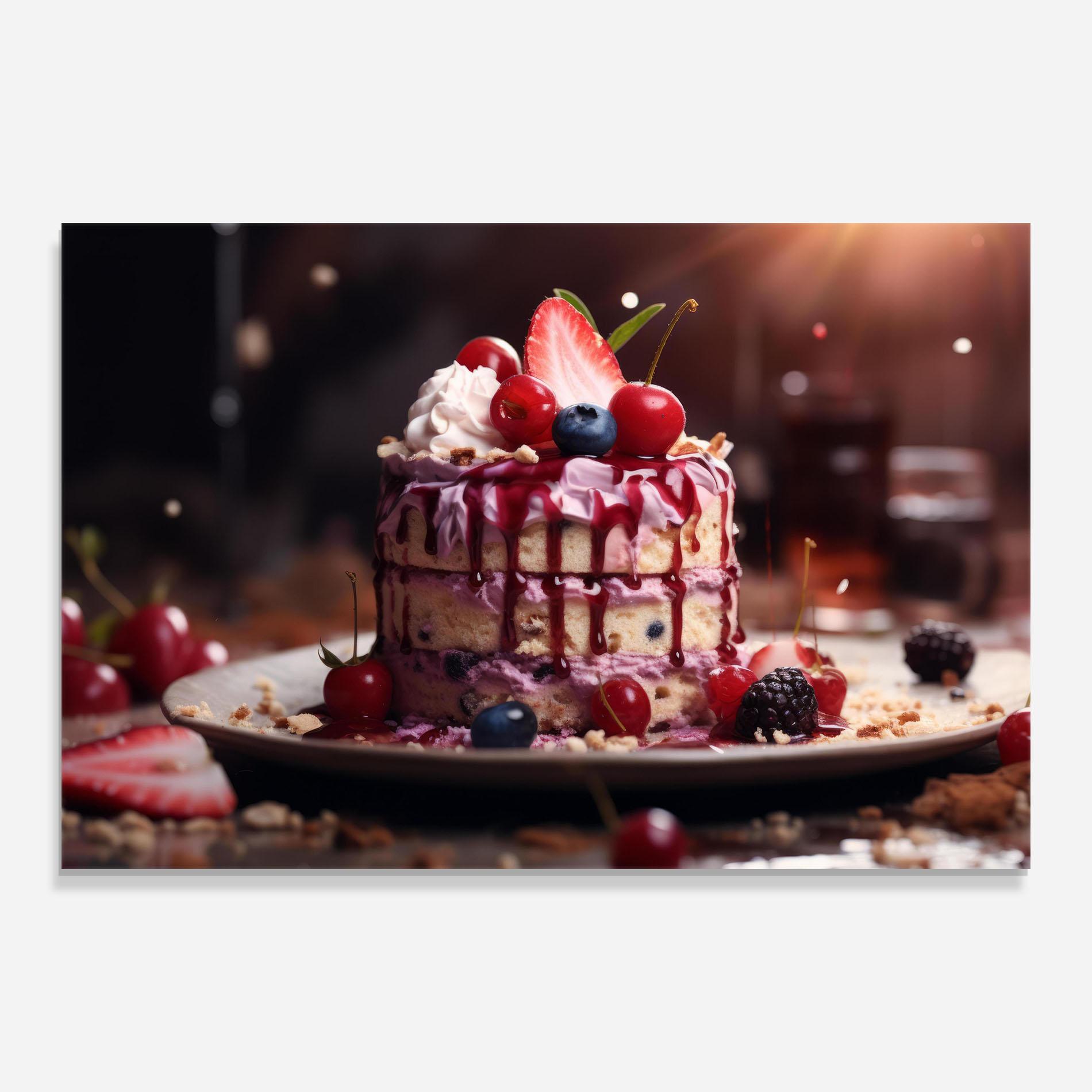 Tablou Sticla Berries Dessert mockup 0