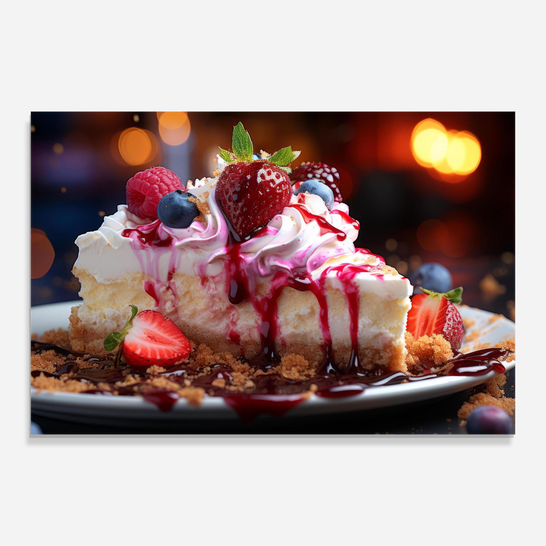 Tablou Sticla Cheesecake Berries mockup 0