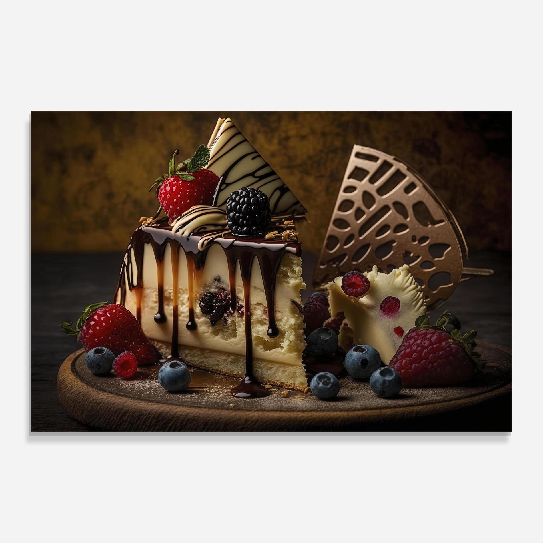 Tablou Sticla Cheesecake Chocolate mockup 0