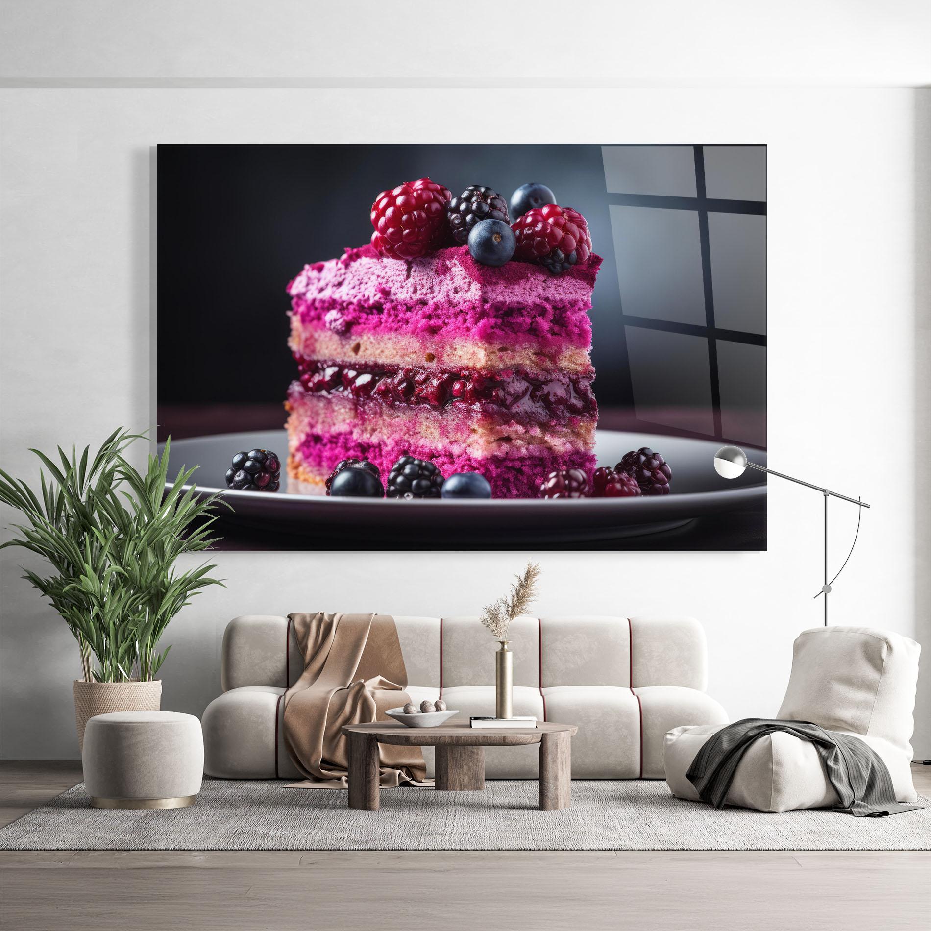 Tablou Sticla Berries Cake mockup 9