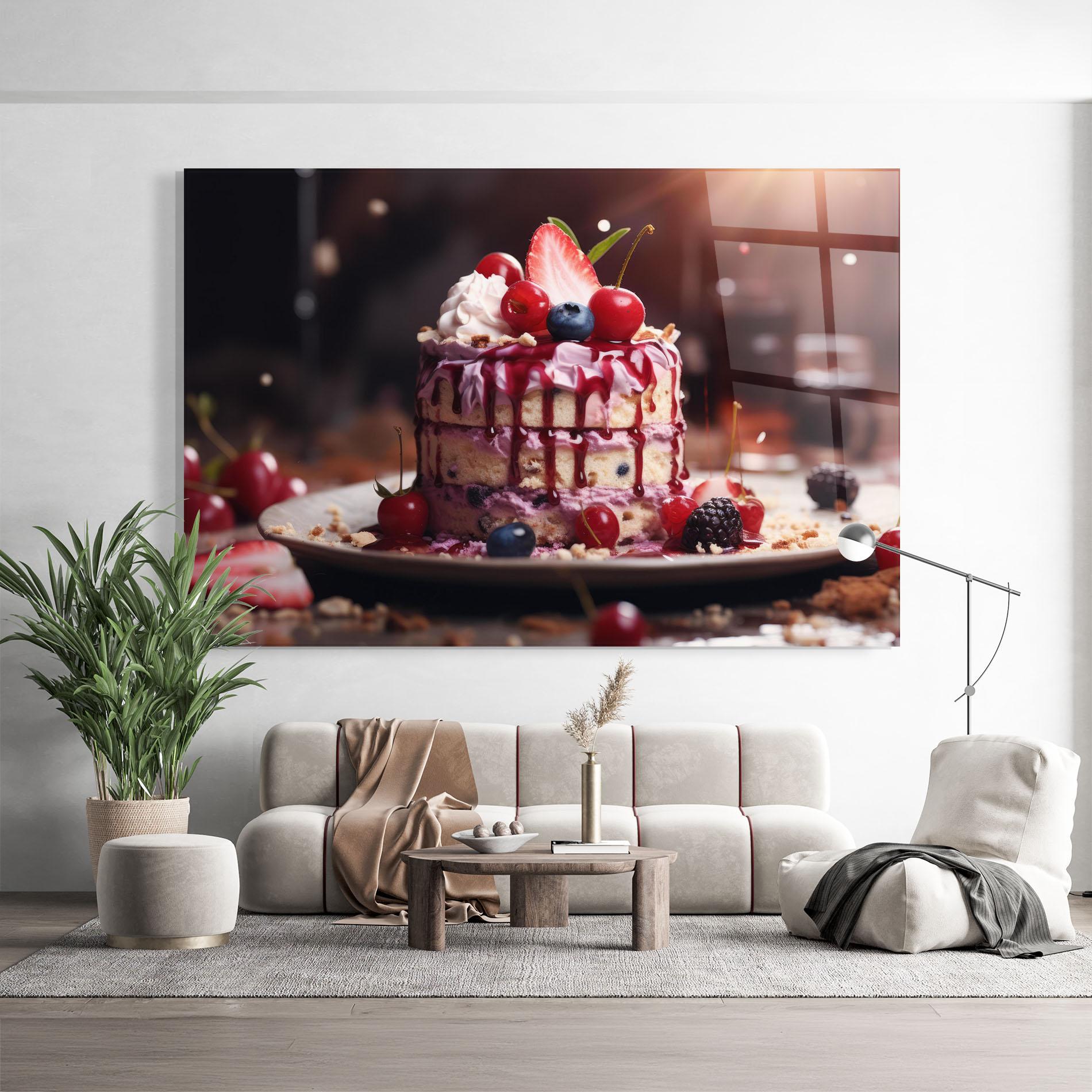 Tablou Sticla Berries Dessert mockup 9