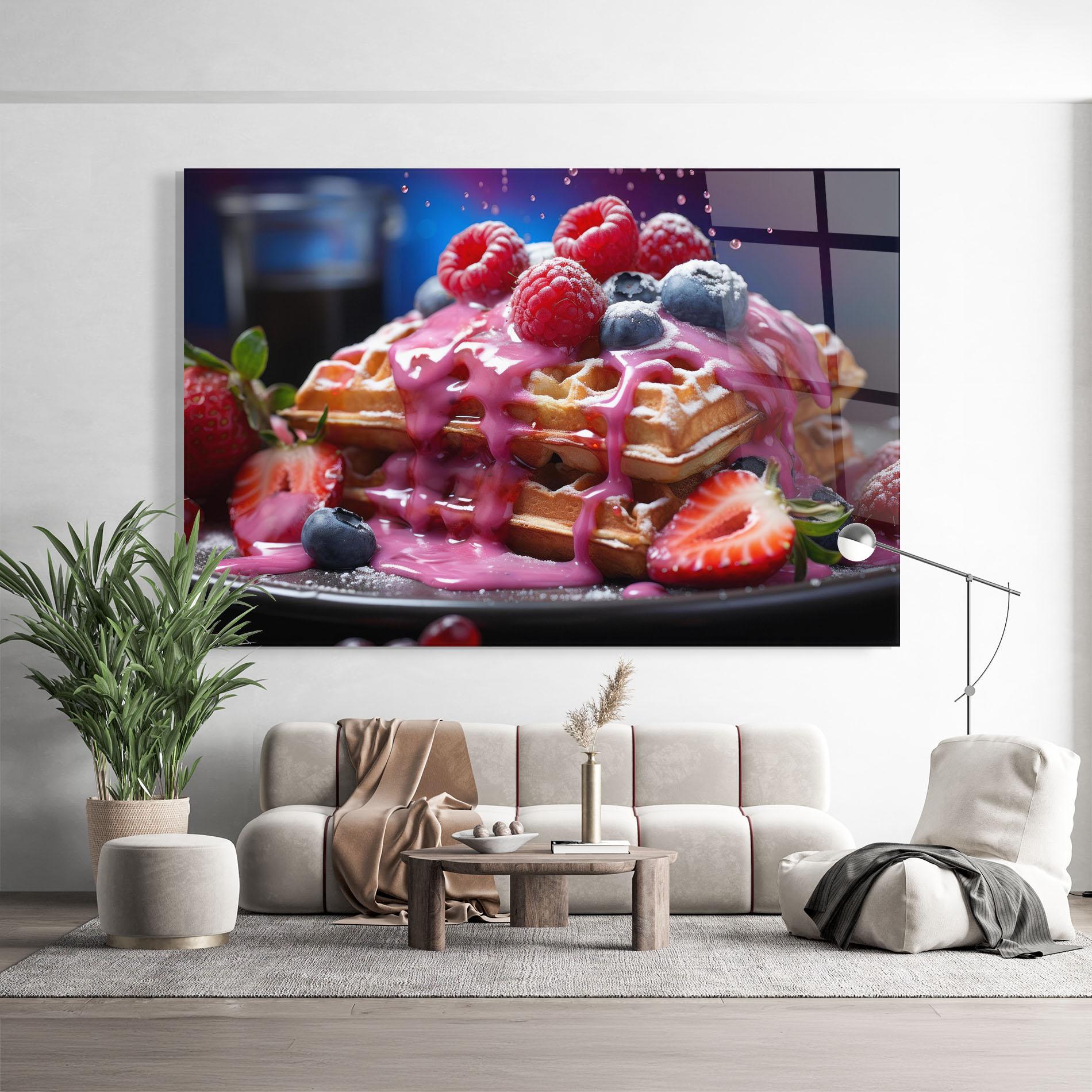 Tablou Sticla Berries Waffles mockup 9