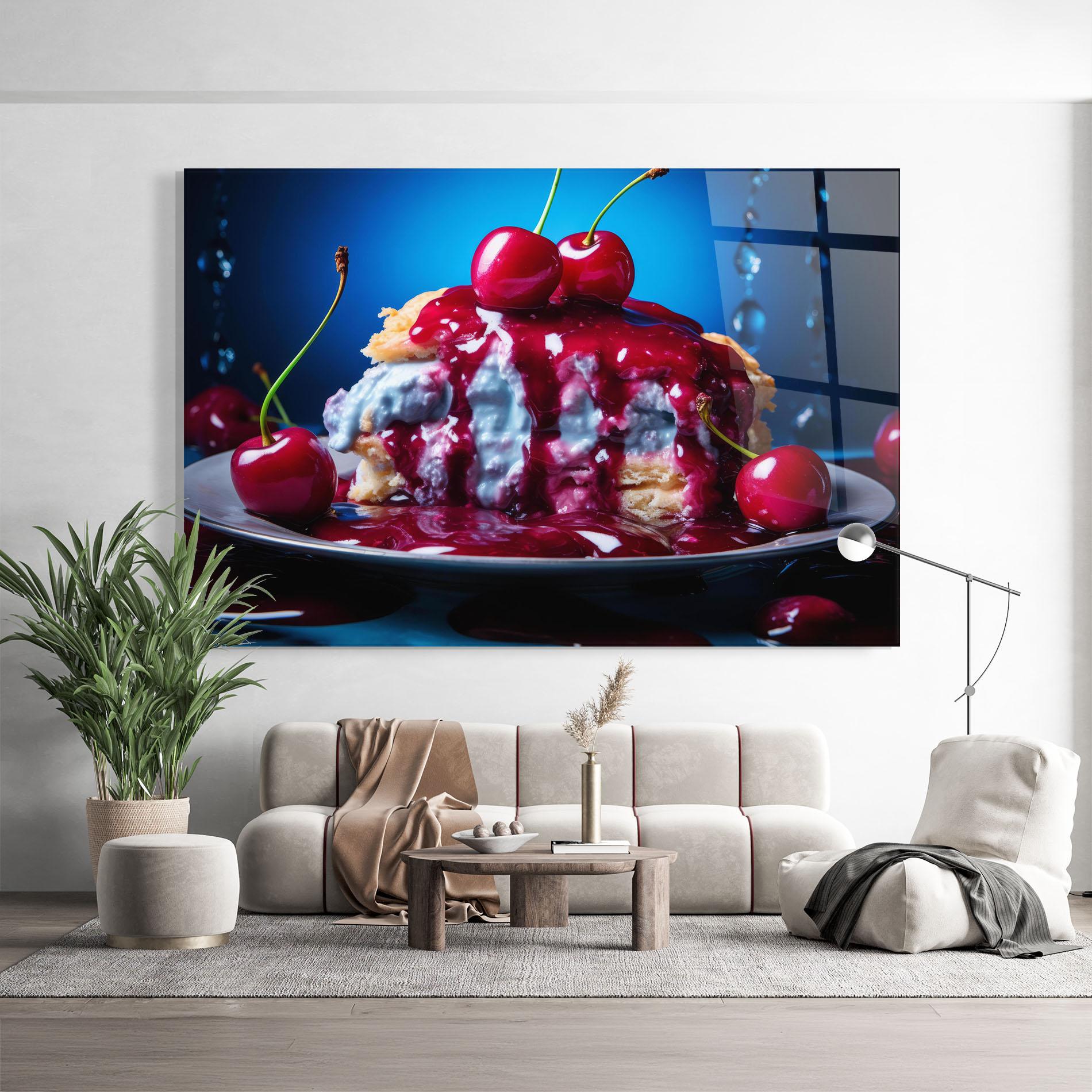 Tablou Sticla Cake On Blue mockup 9