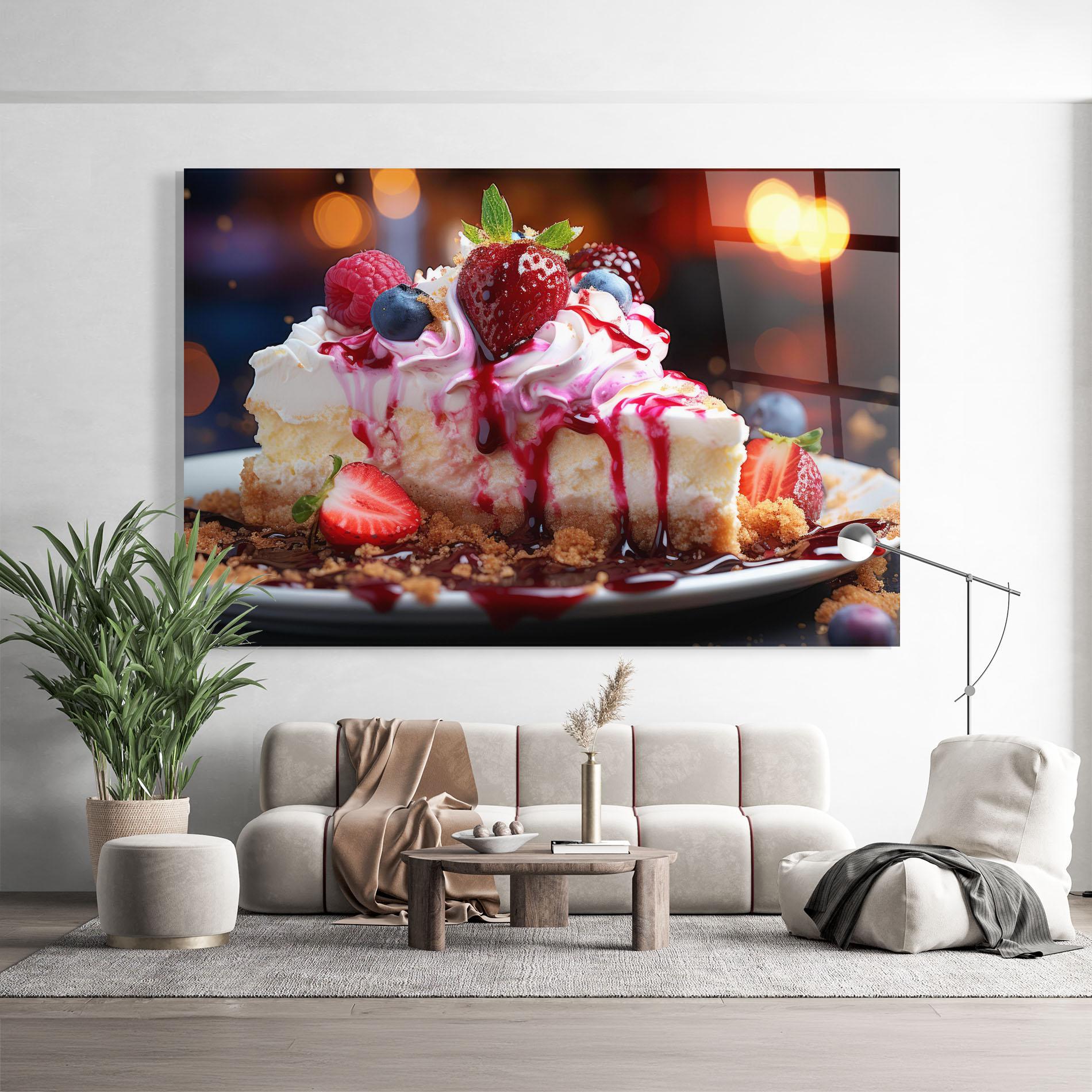 Tablou Sticla Cheesecake Berries mockup 9