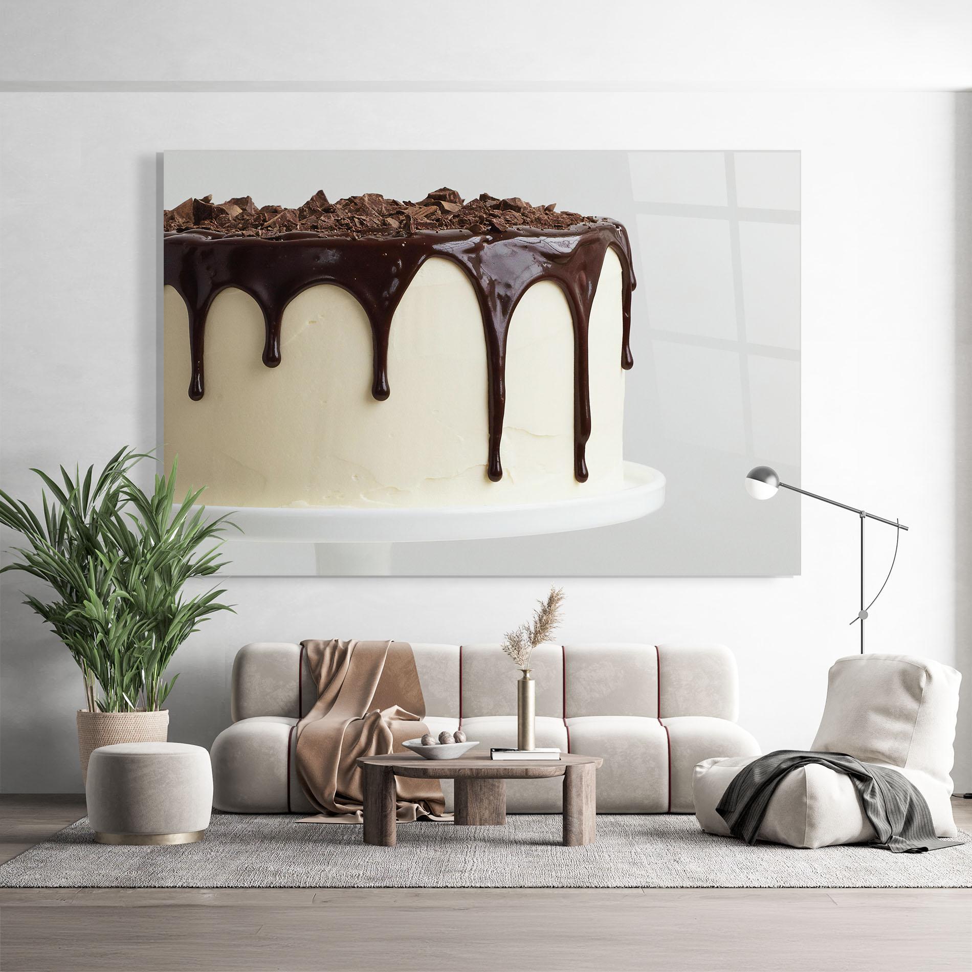 Tablou Sticla Chocolate Cake mockup 9