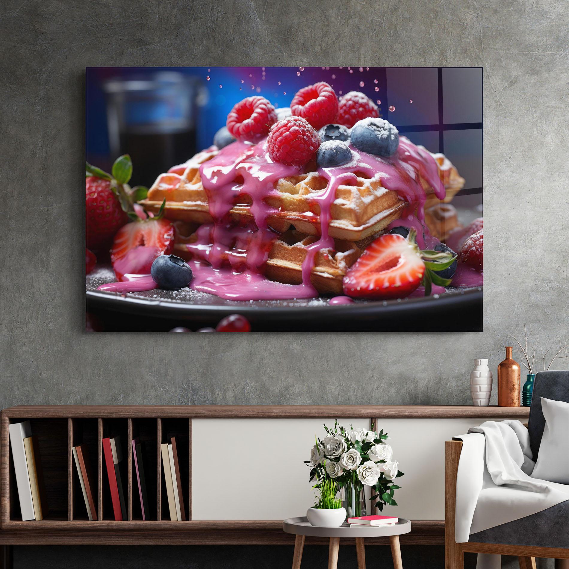 Tablou Sticla Berries Waffles mockup 2
