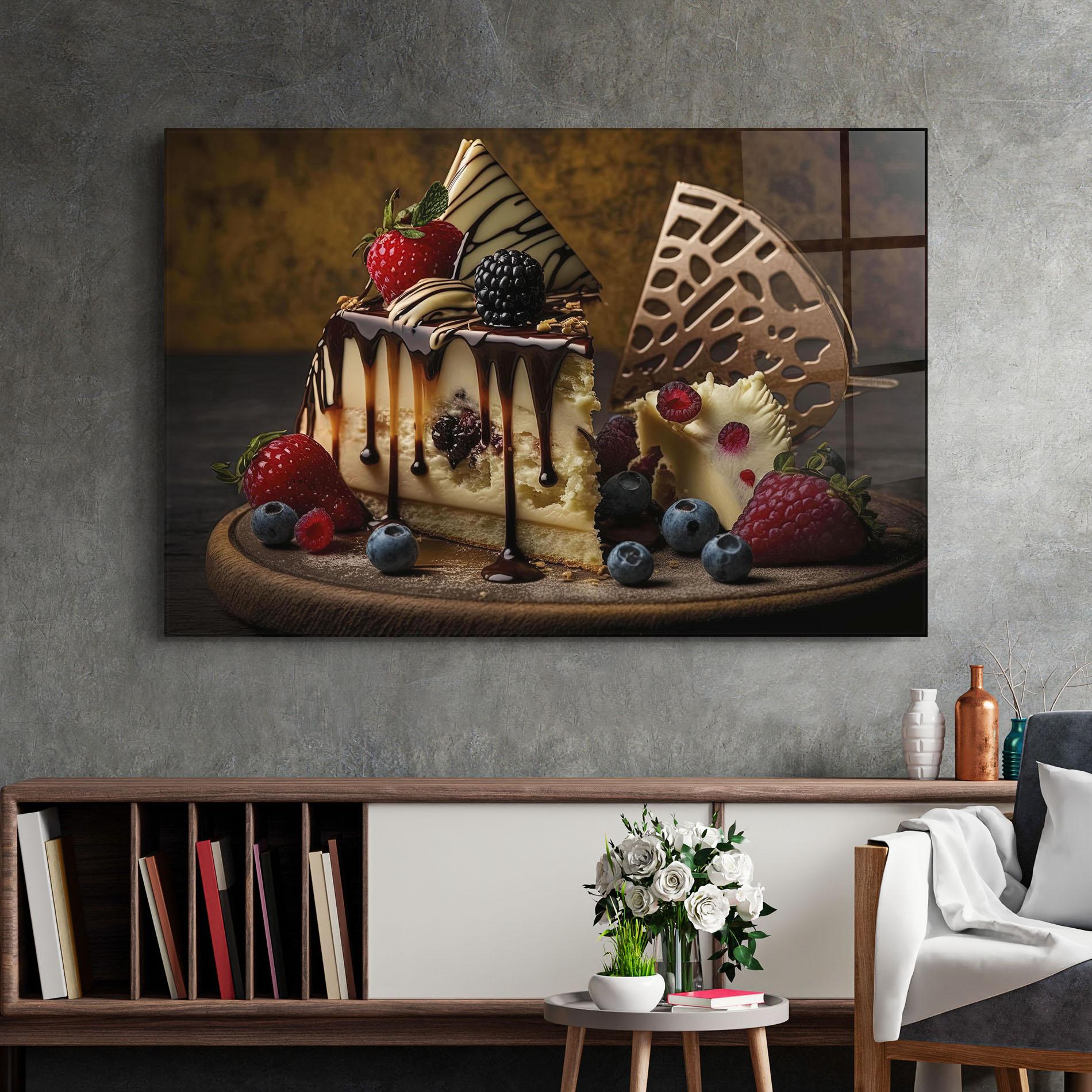 Tablou Sticla Cheesecake Chocolate mockup 2