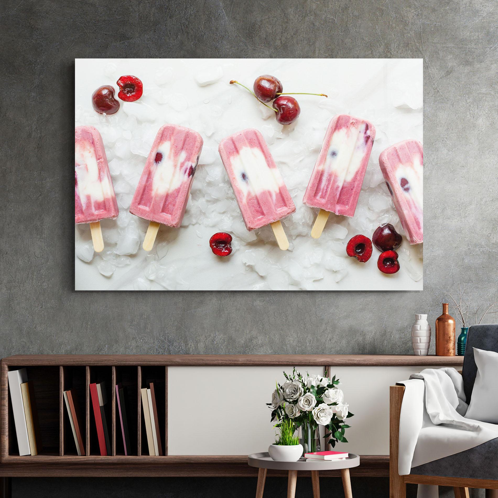 Tablou Sticla Cherry Ice Cream mockup 2